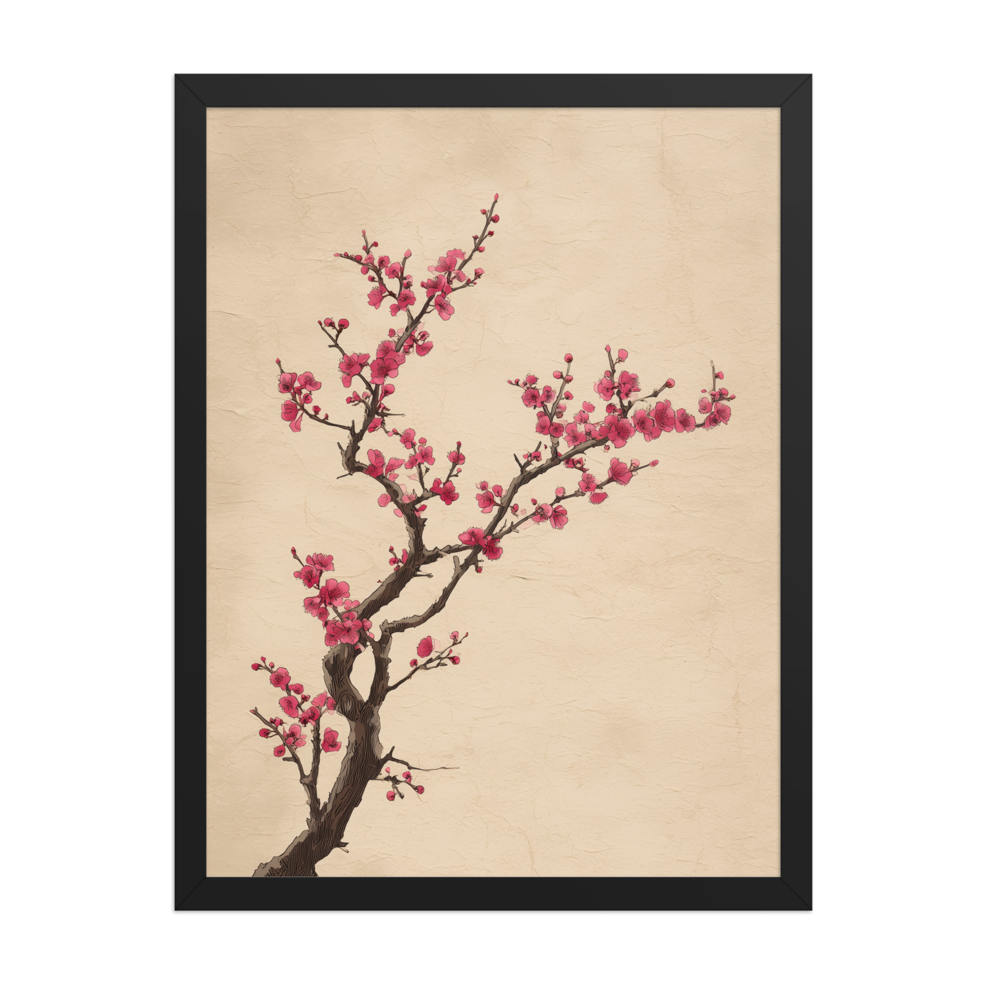 Plum Blossom Branch — Japanese Ink Illustration Wall Decor — Framed Poster - Image 6