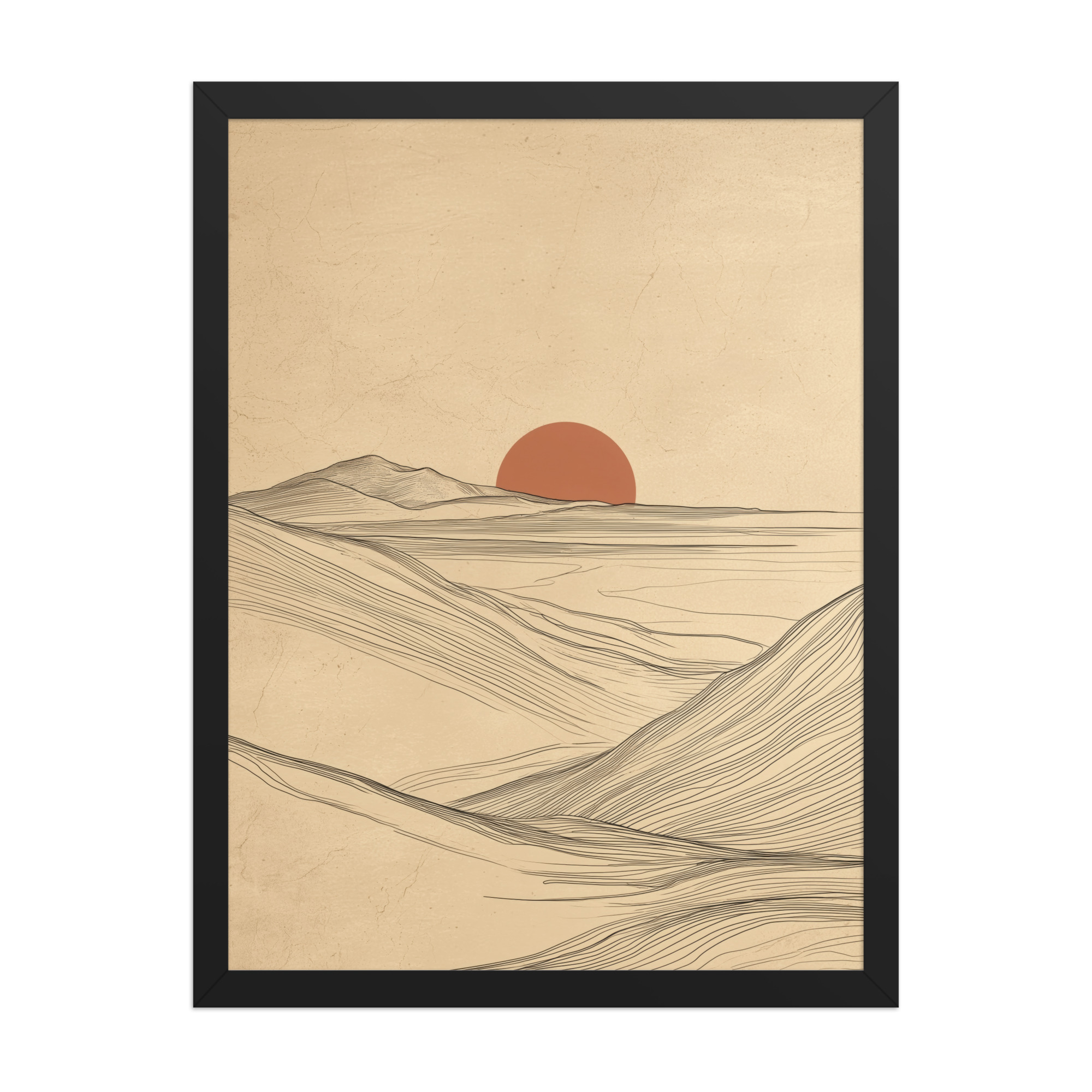 Flowing Ridges — Neutral Line Landscape Wall Art — Framed Poster - Image 5