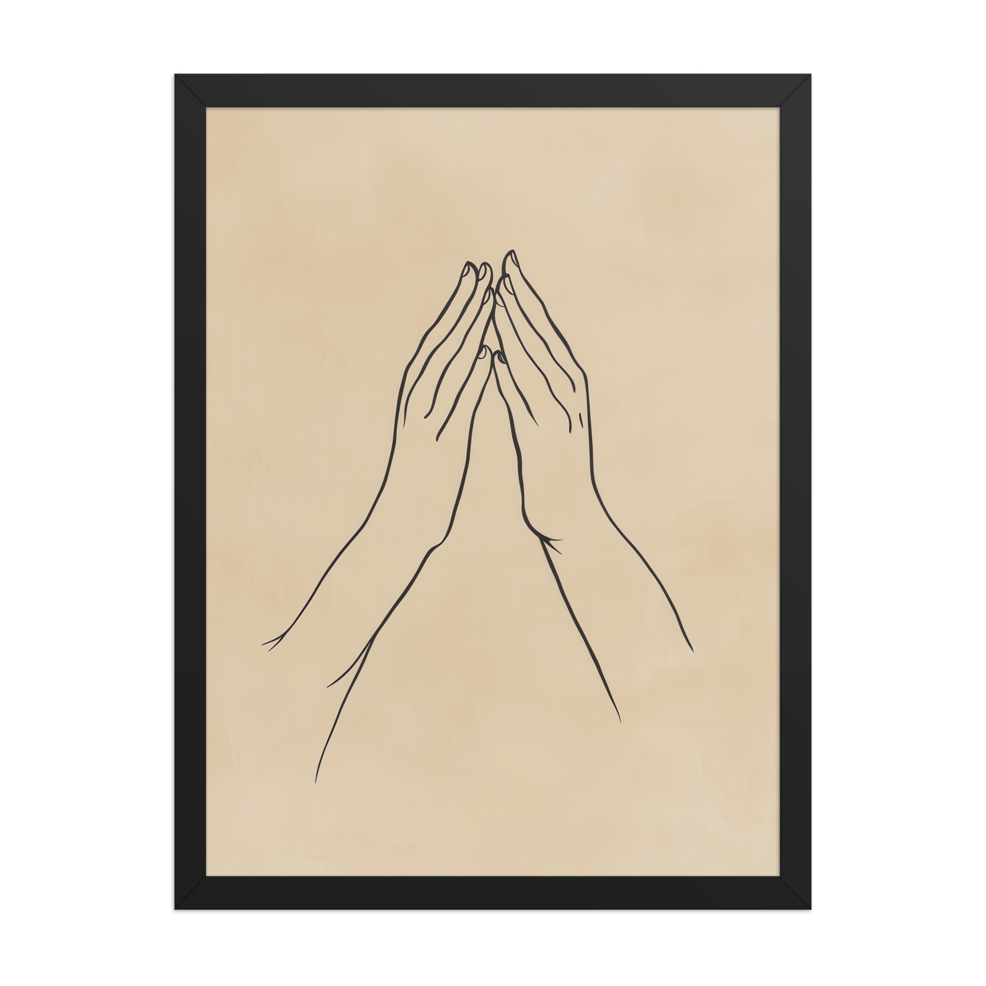 Gyan Mudra Hands — Minimal Gesture Yoga Line Wall Decor — Framed Poster - Image 6