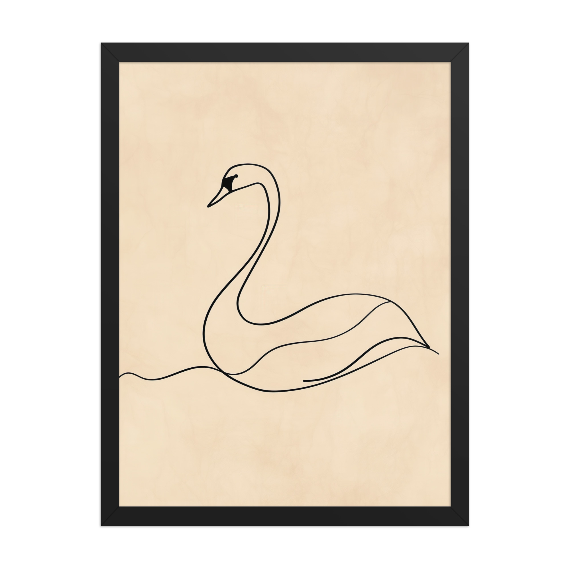 Swan Flow — Minimal Line Drawing Wall Art — Framed Poster - Image 4