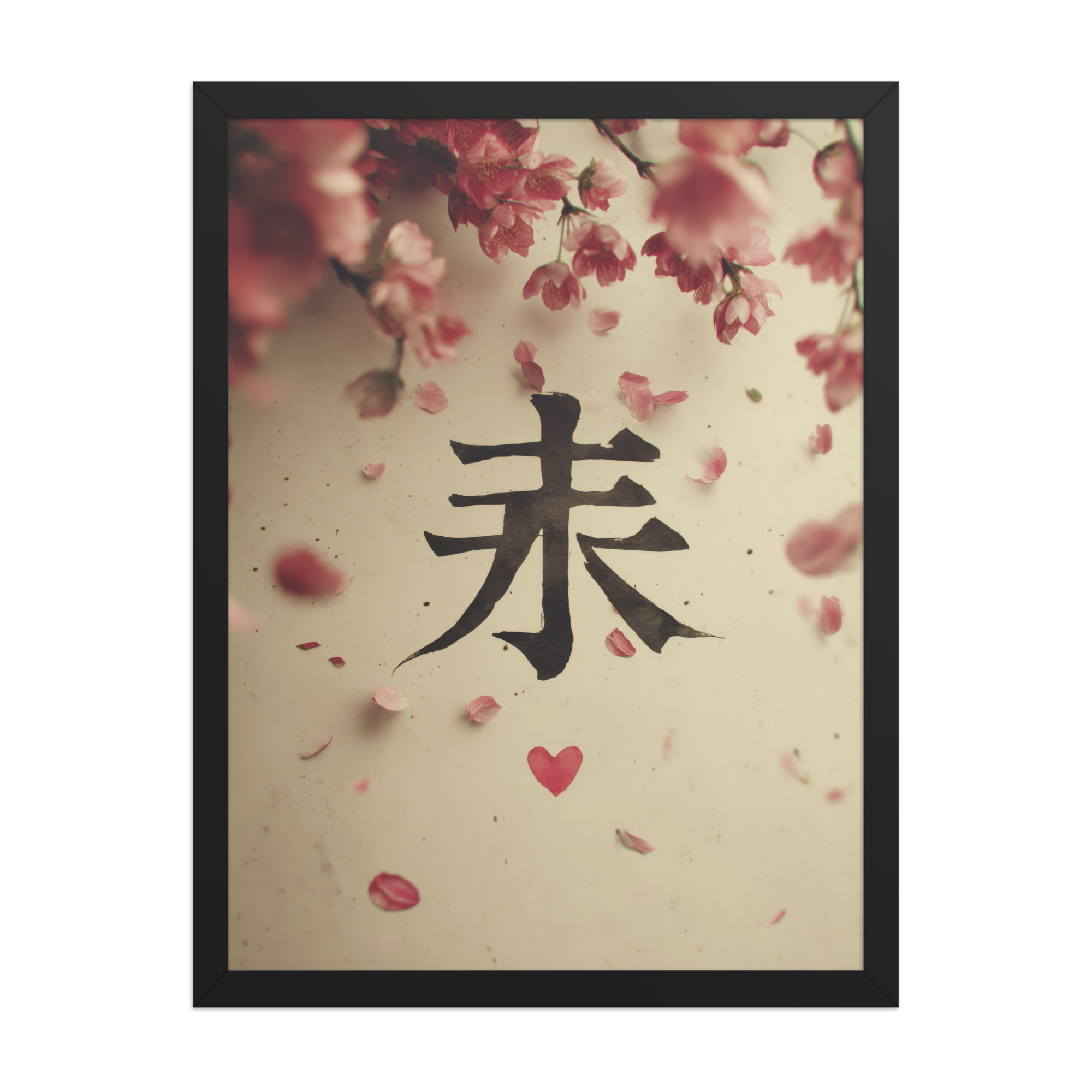 Sakura Love — Cherry Blossom, Japanese Calligraphy Wall Decor — Framed Poster - Image 7