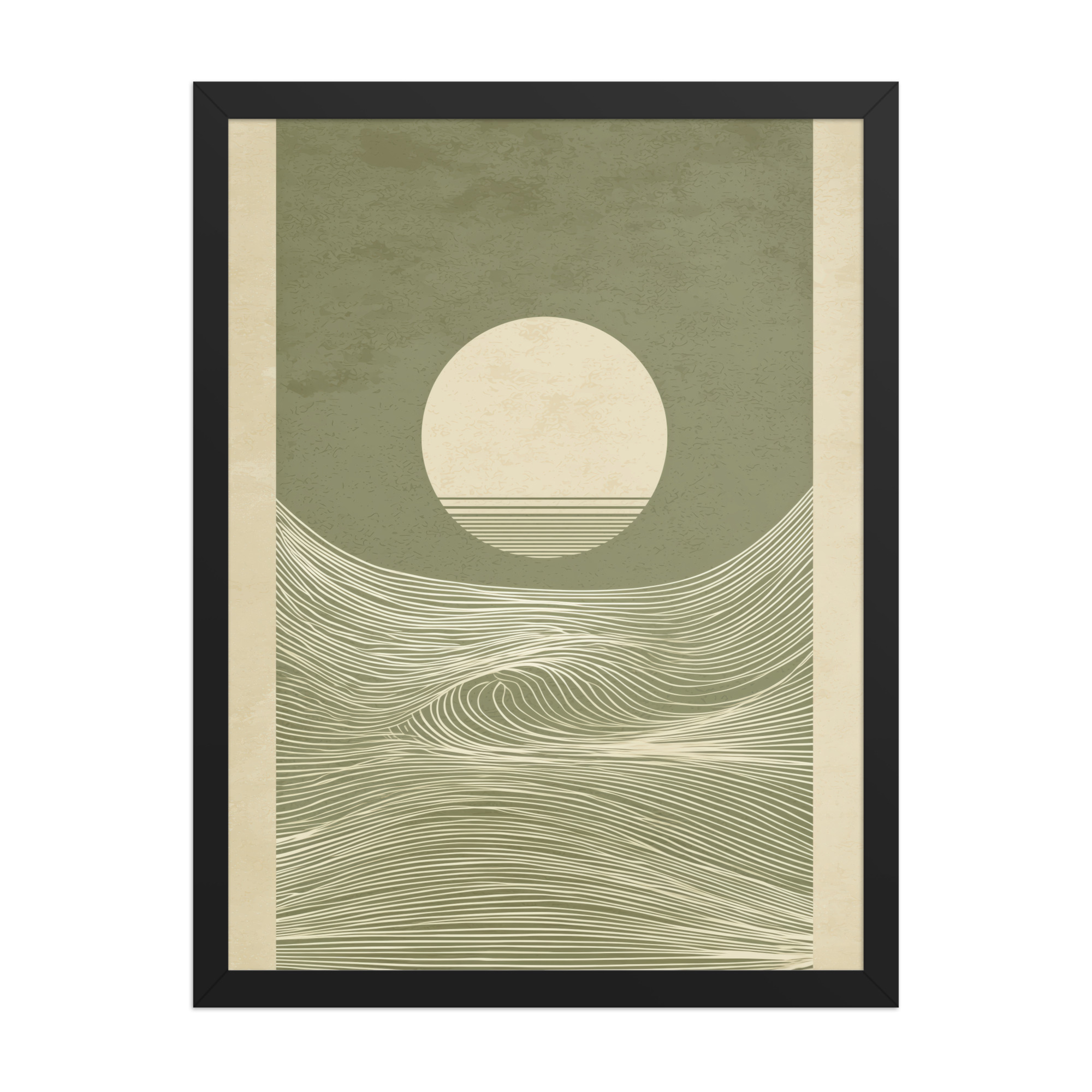 Zen Horizon Waves — Minimal Sunset Landscape Wall Decor — Framed Poster - Image 6