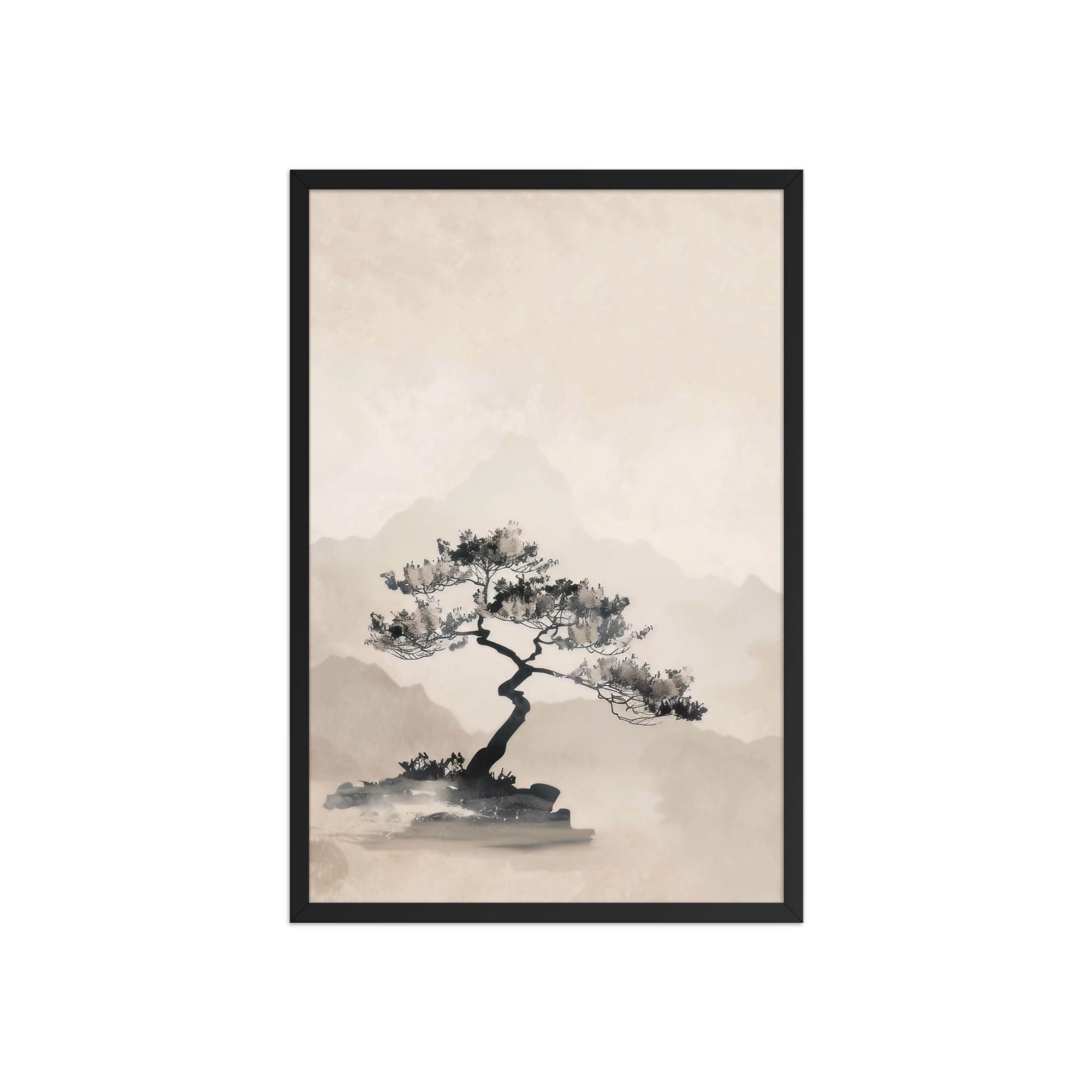 Bonsai Tree — Ink-Wash Landscape Wall Decor — Framed Poster - Image 7