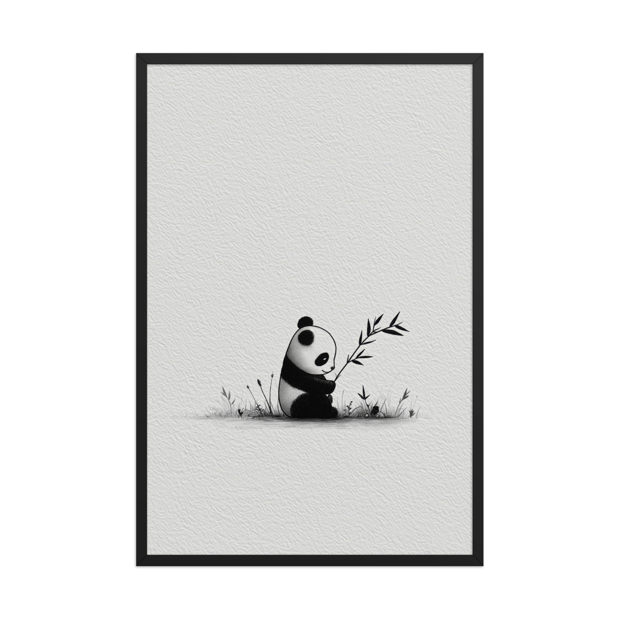 Tiny Bamboo Moment — Minimal Panda Cub with Bamboo Wall Decor — Framed Poster - Image 8