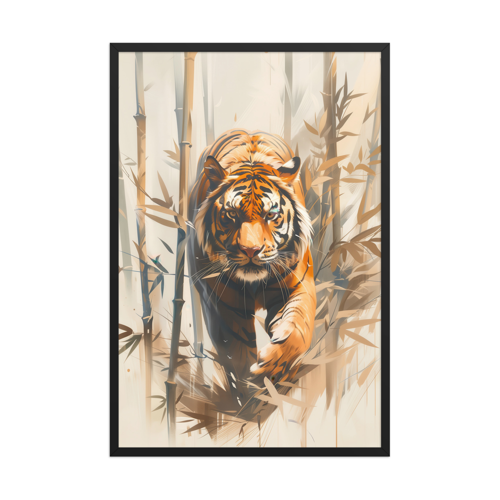 Tiger in Bamboo Mist — Wildlife Tiger in Dynamic Jungle Wall Art — Framed Poster - Image 8