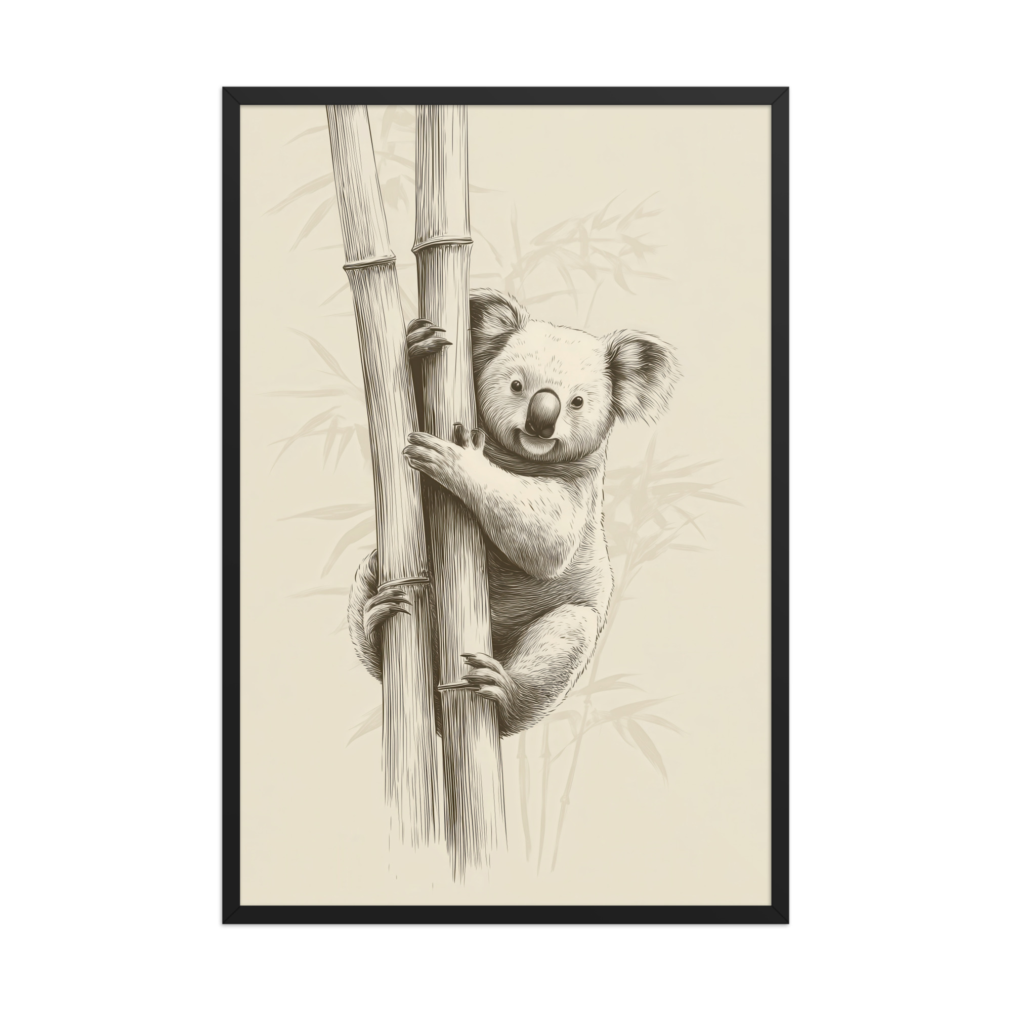 Koala Bamboo I — Koala Illustration in Warm Neutrals Wall Decor — Framed Poster - Image 8