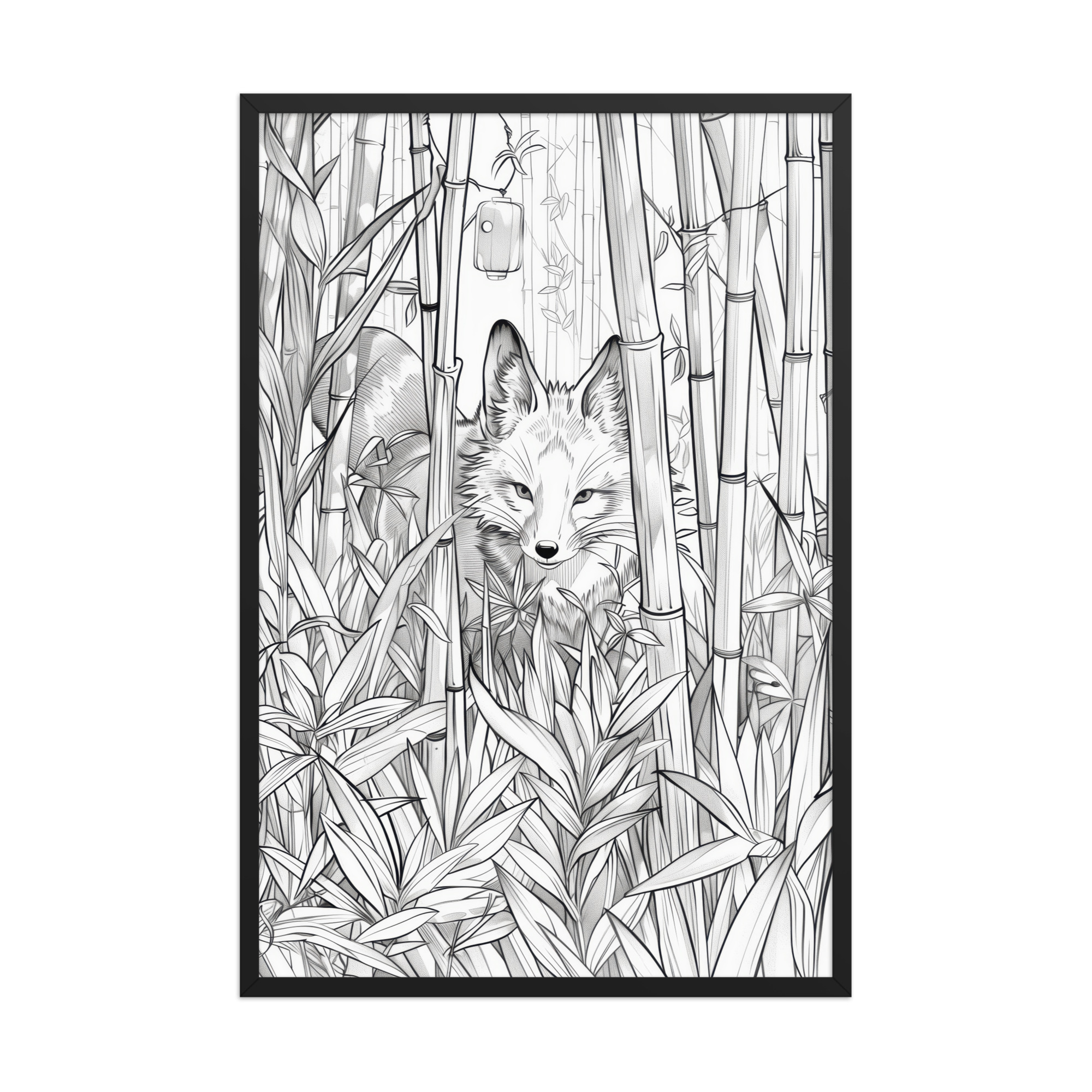 Fox Spirit in Bamboo Forest — Fox Among Bamboo Wall Decor — Framed Poster - Image 8