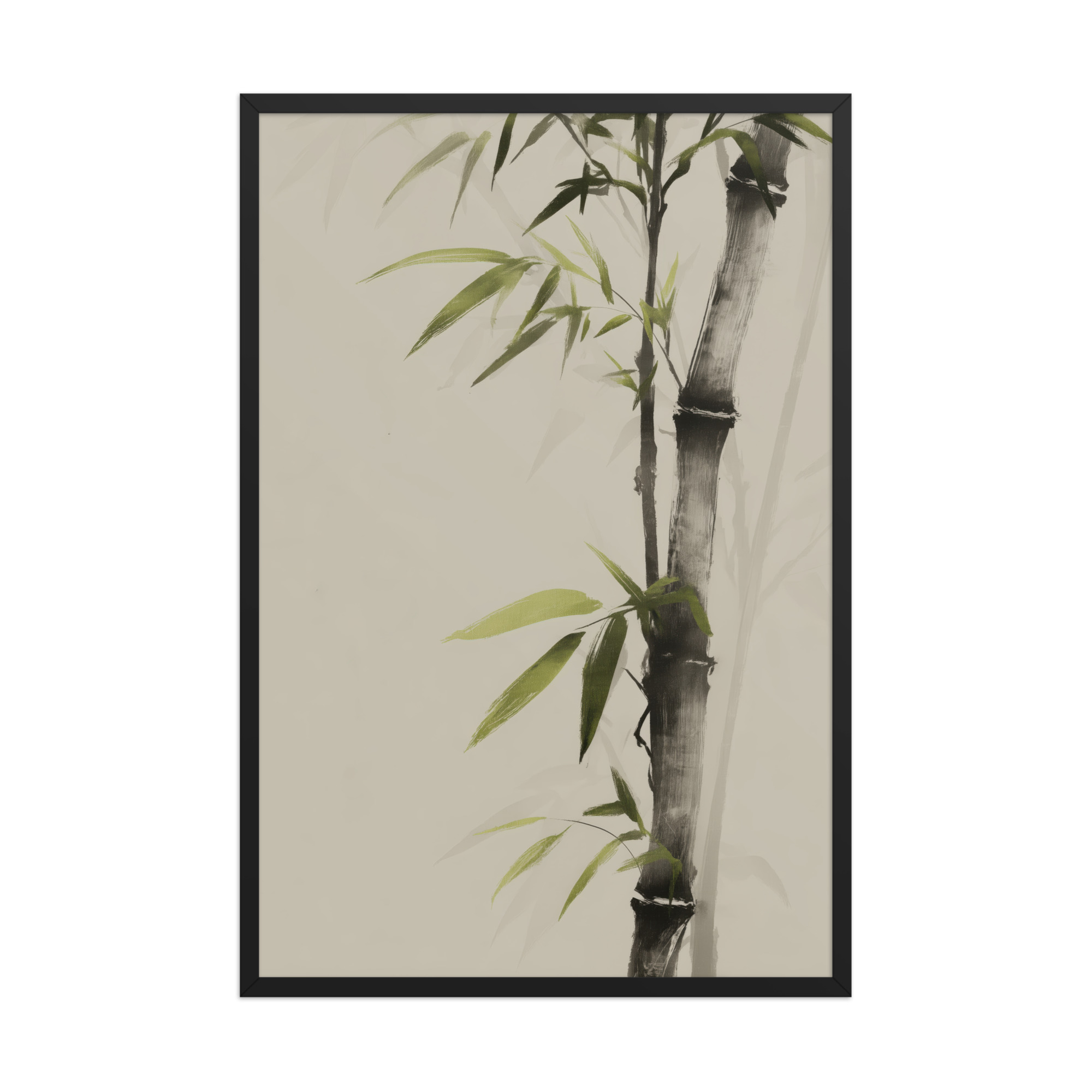 Bamboo Silence — Sumi-e Botanical Zen Wall Decor — Framed Poster - Image 8