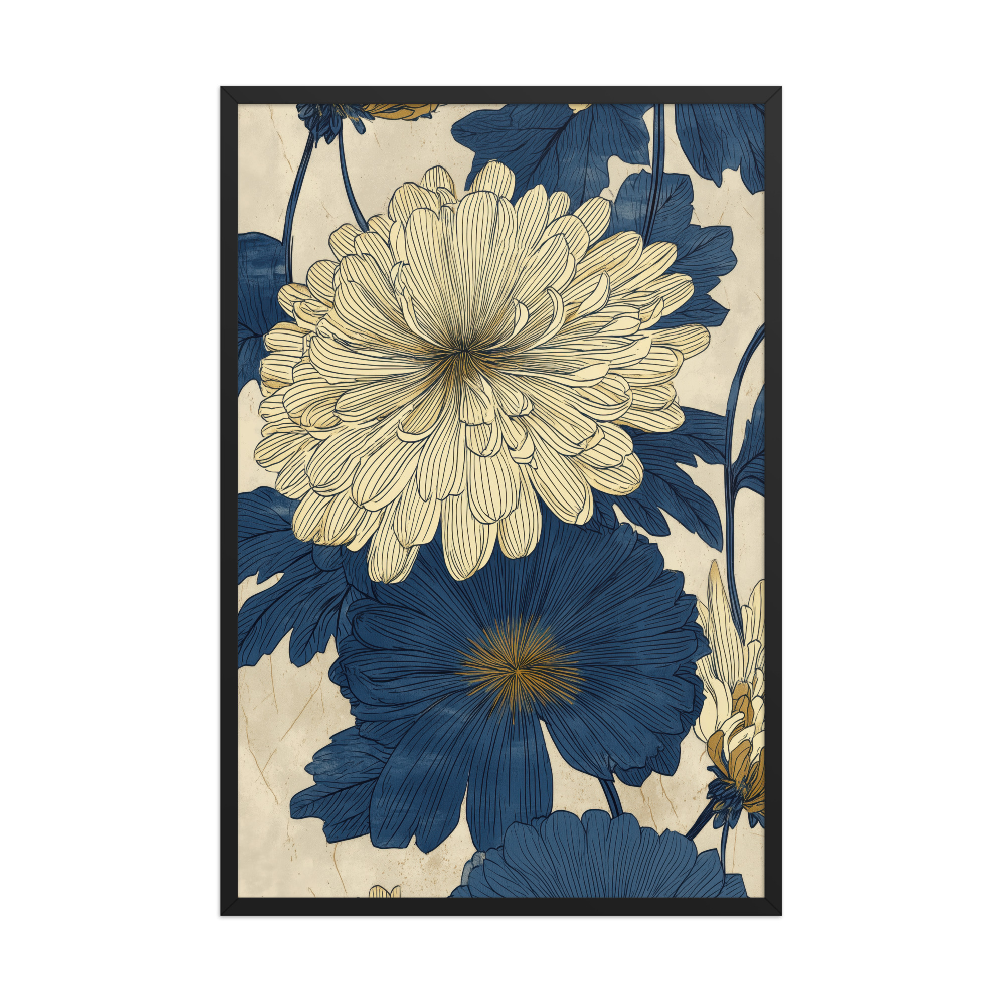 Chrysanthemum Field — Botanical Wall Art — Framed Poster - Image 3
