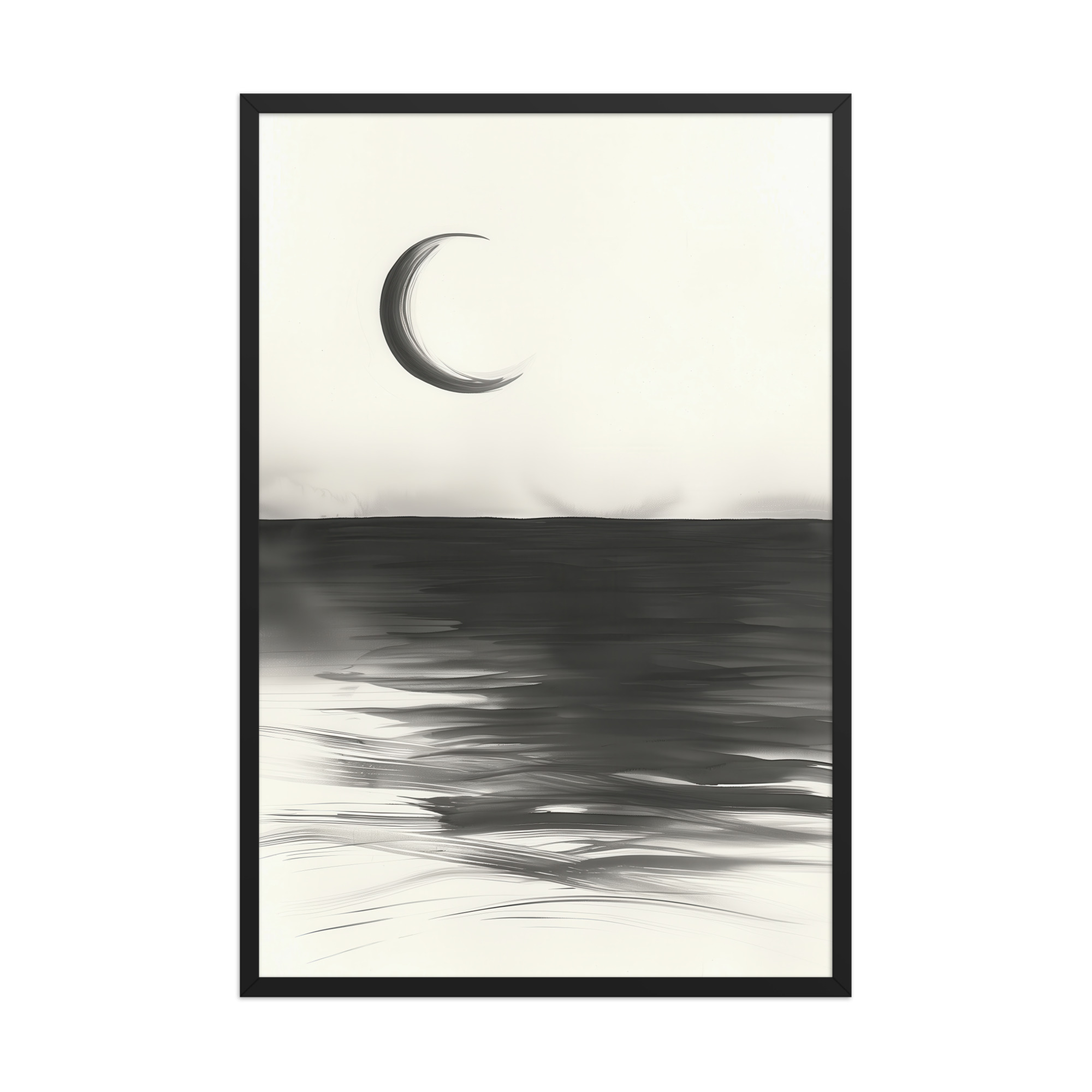 Crescent Reflections — Minimal Seascape Wall Decor — Framed Poster - Image 8