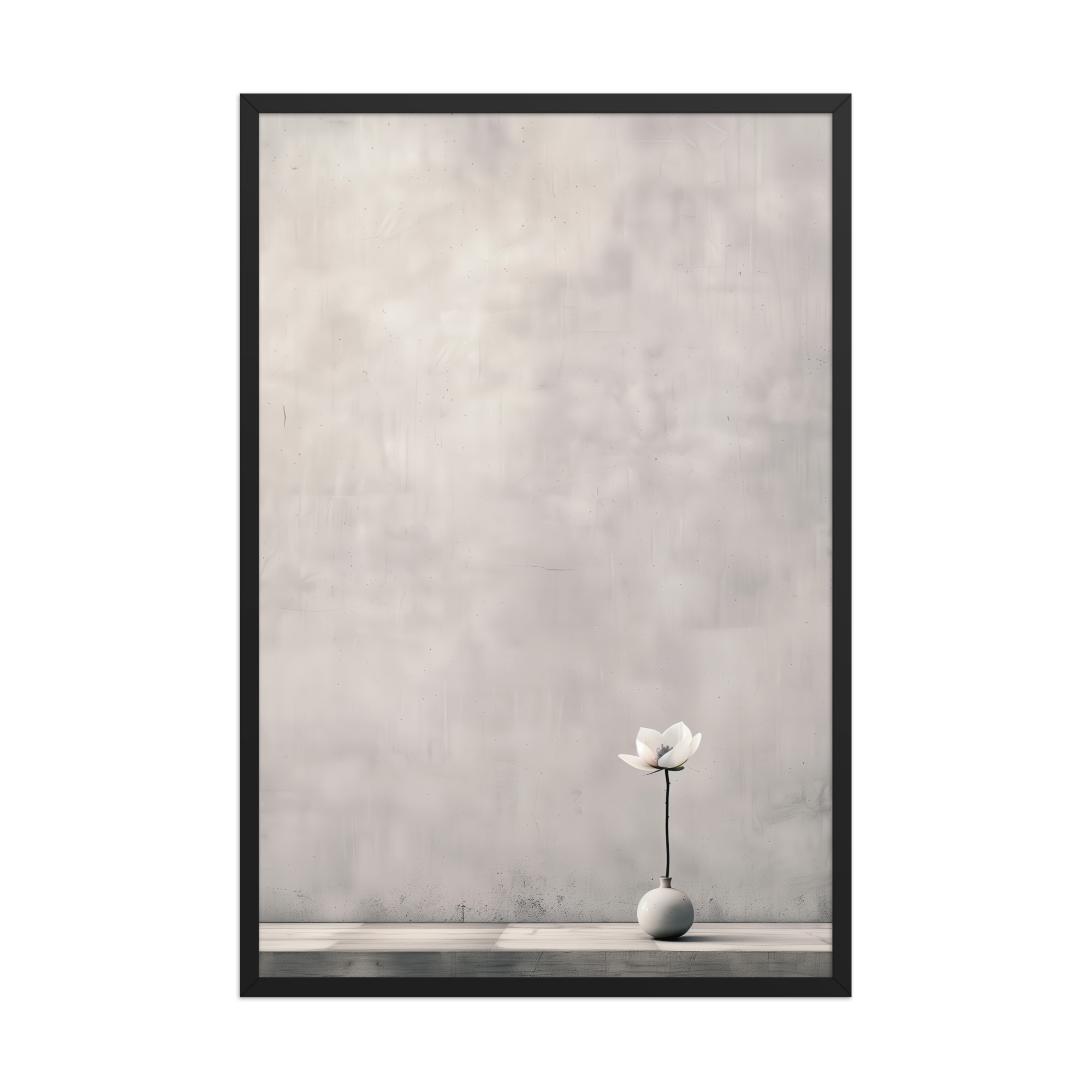 Lotus Minimalism — Single-Stem Vase Minimal Wall Decor — Framed Poster - Image 7