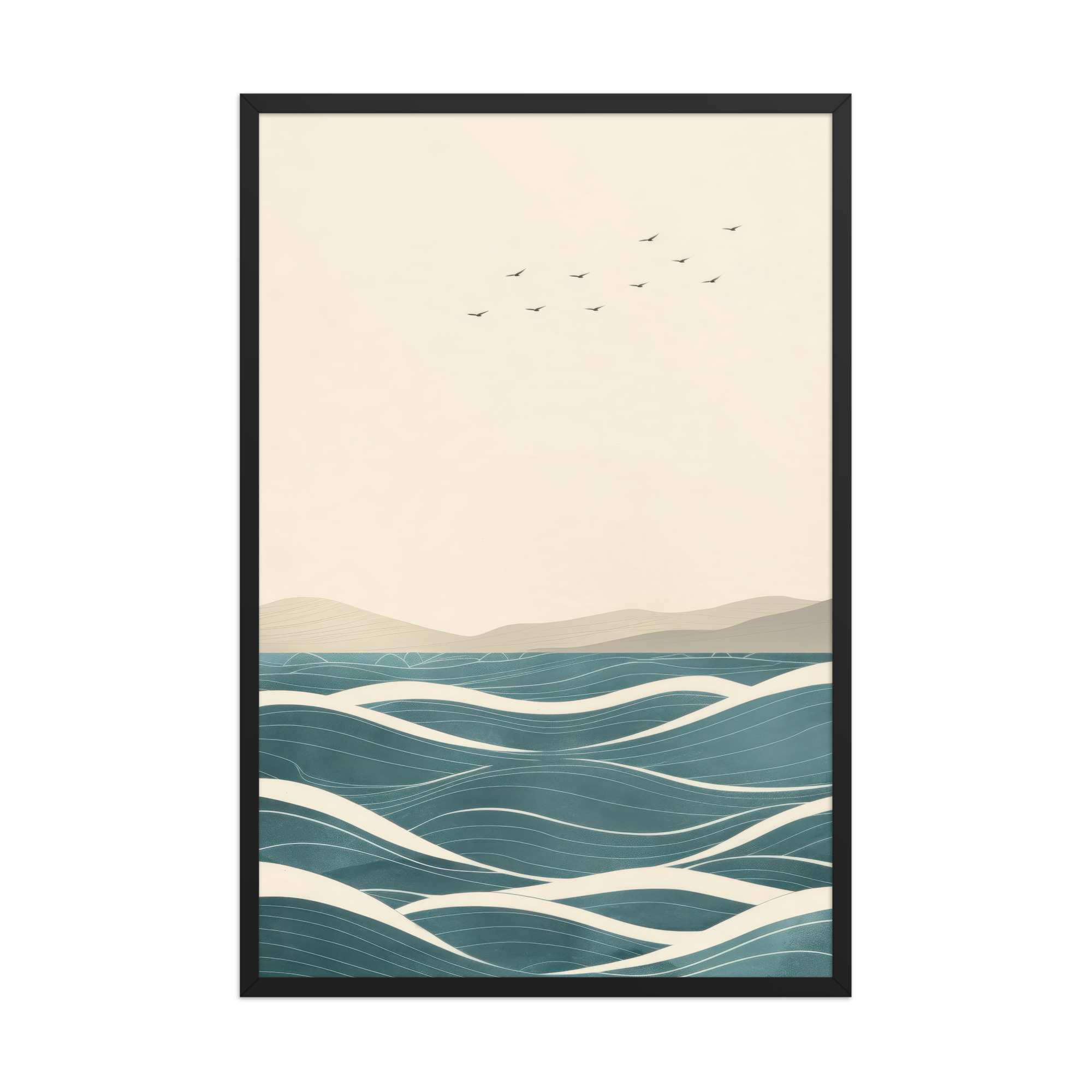 Still Horizons II — Japandi Ocean Minimalist Wall Art — Framed Poster - Image 8