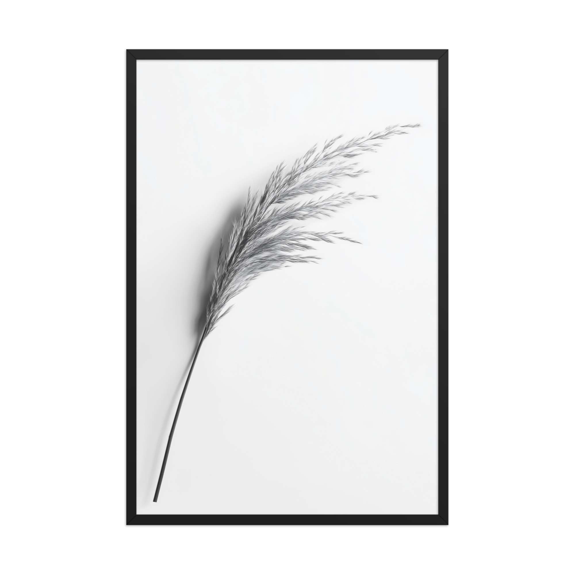 Whispering Pampas — Minimal Black & White Botanical Wall Decor — Framed Poster - Image 8