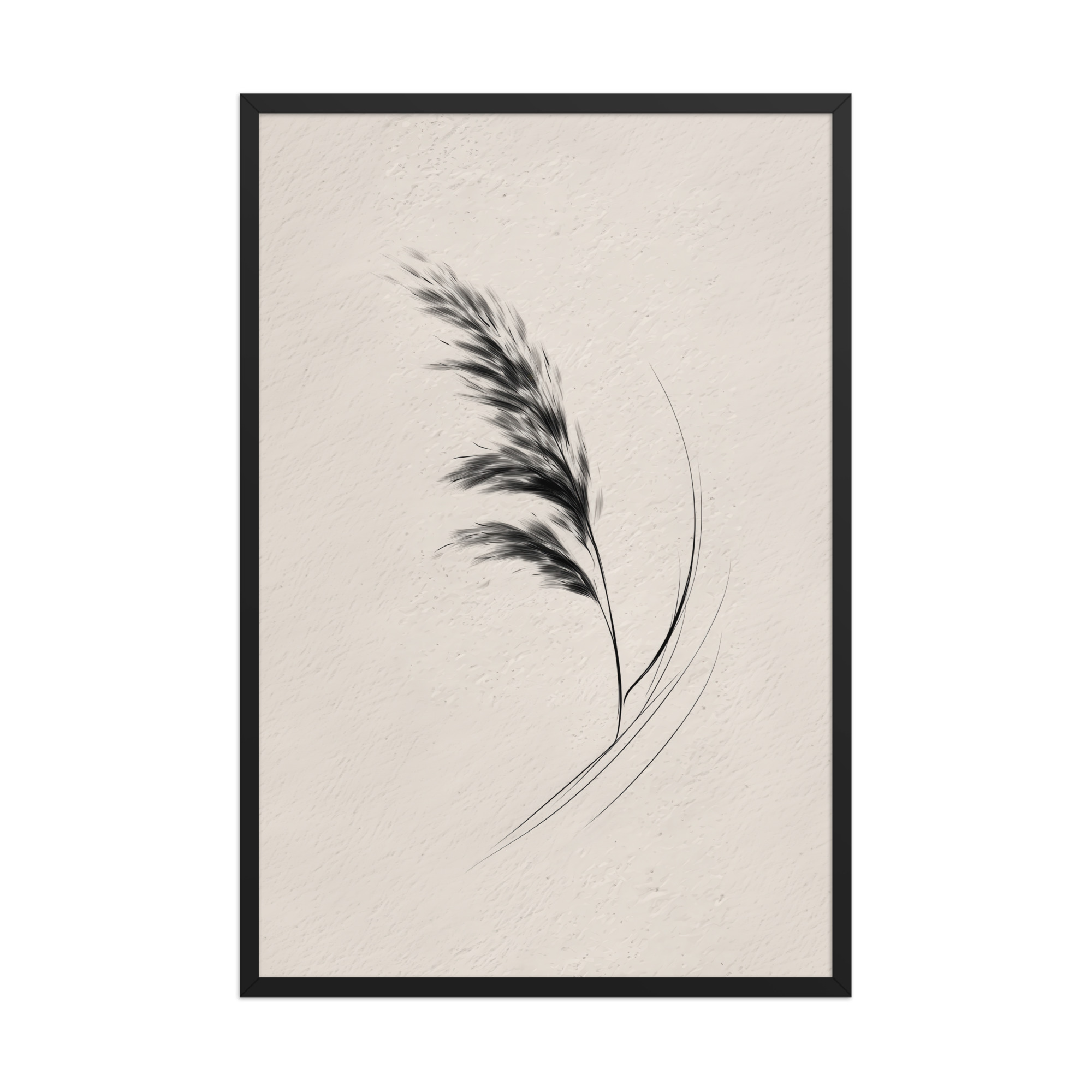 Windswept Pampas — Minimal Brush Wall Art — Framed Poster - Image 8