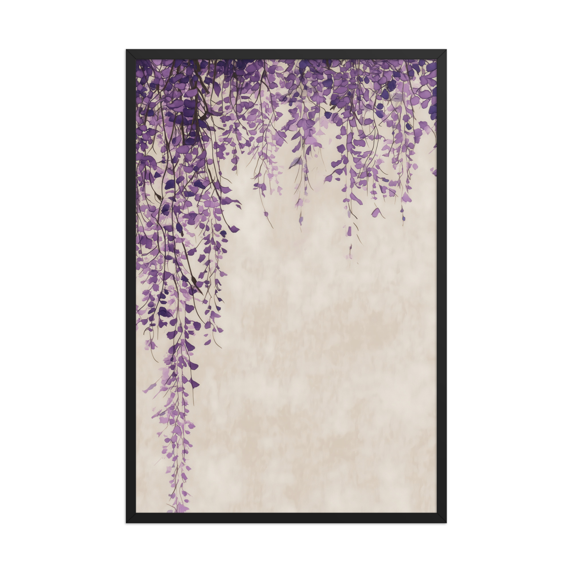 Wisteria Cascade — Japandi Hanging Floral Wall Decor — Framed Poster - Image 7