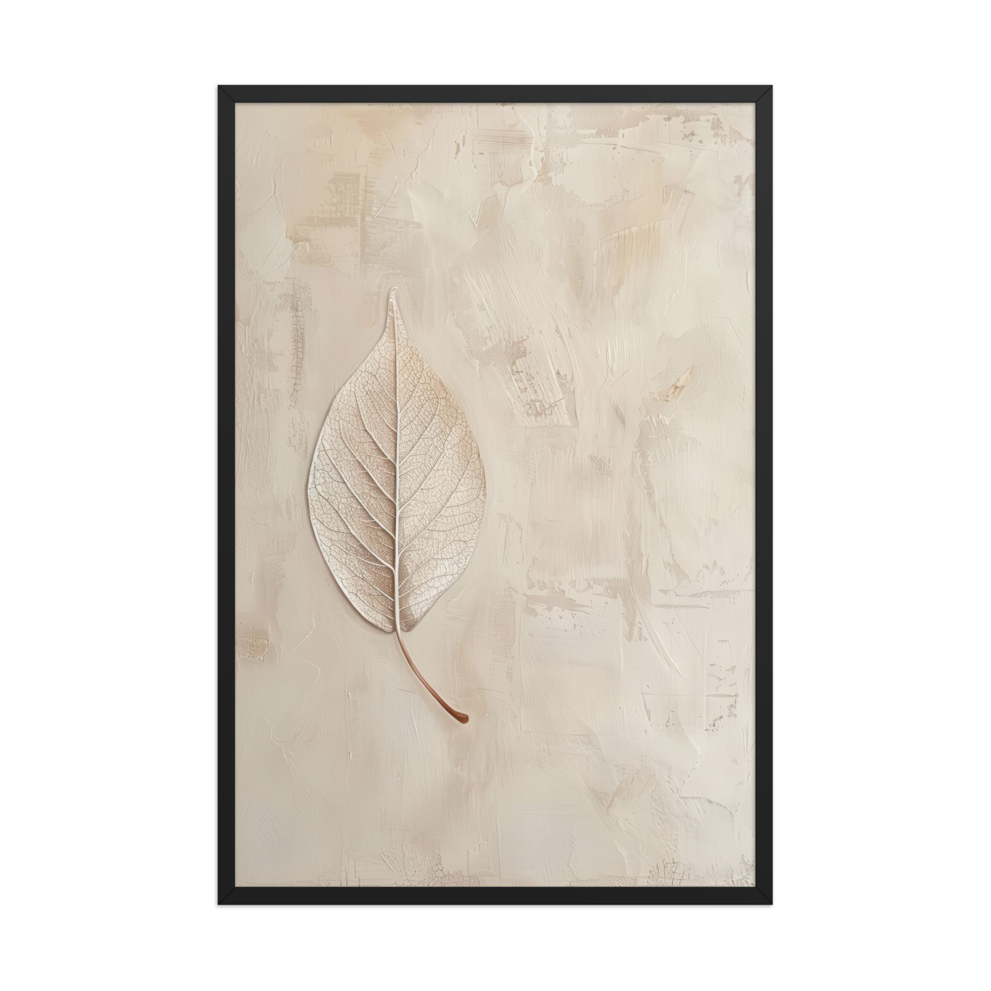 Wabi-Sabi Leaf II — Neutral Textured Botanical Wall Art — Framed Poster - Image 8