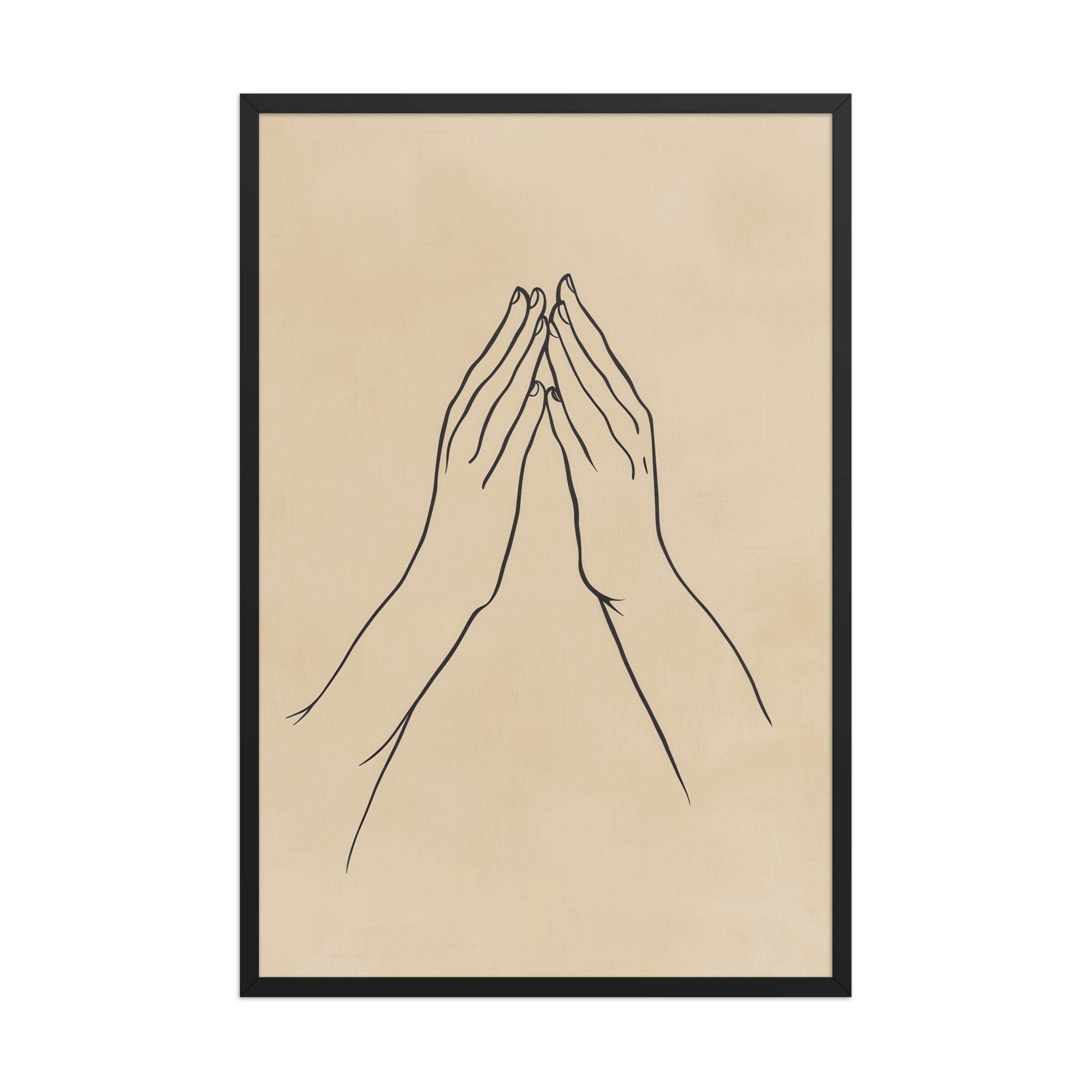 Gyan Mudra Hands — Minimal Gesture Yoga Line Wall Decor — Framed Poster - Image 7