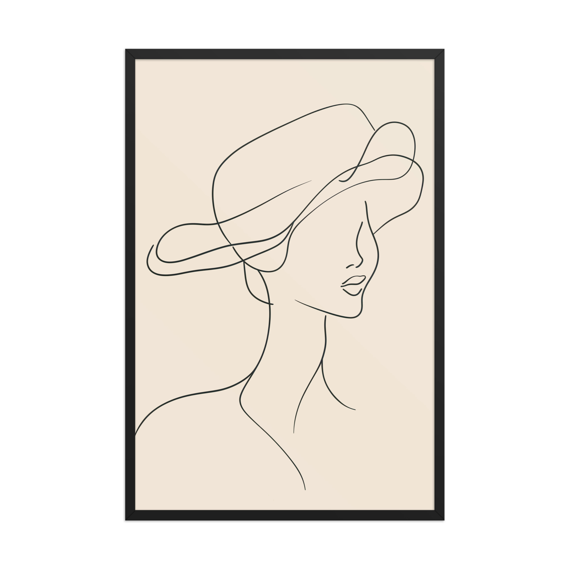 Woman in the Wind — Minimal Line Art Portrait Wall Art — Framed Poster - Image 5
