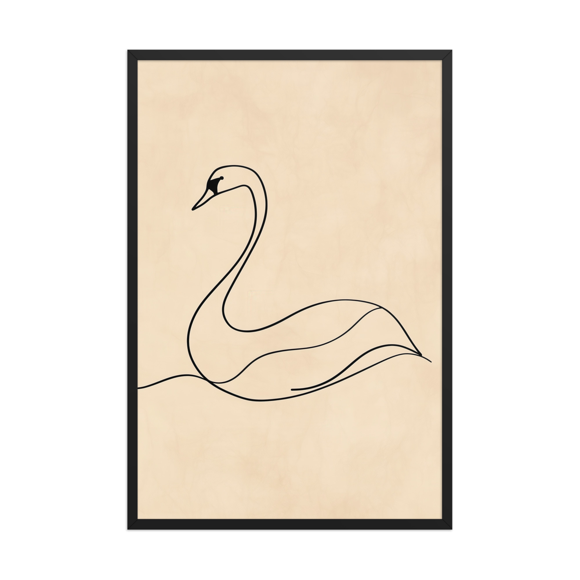 Swan Flow — Minimal Line Drawing Wall Art — Framed Poster - Image 5