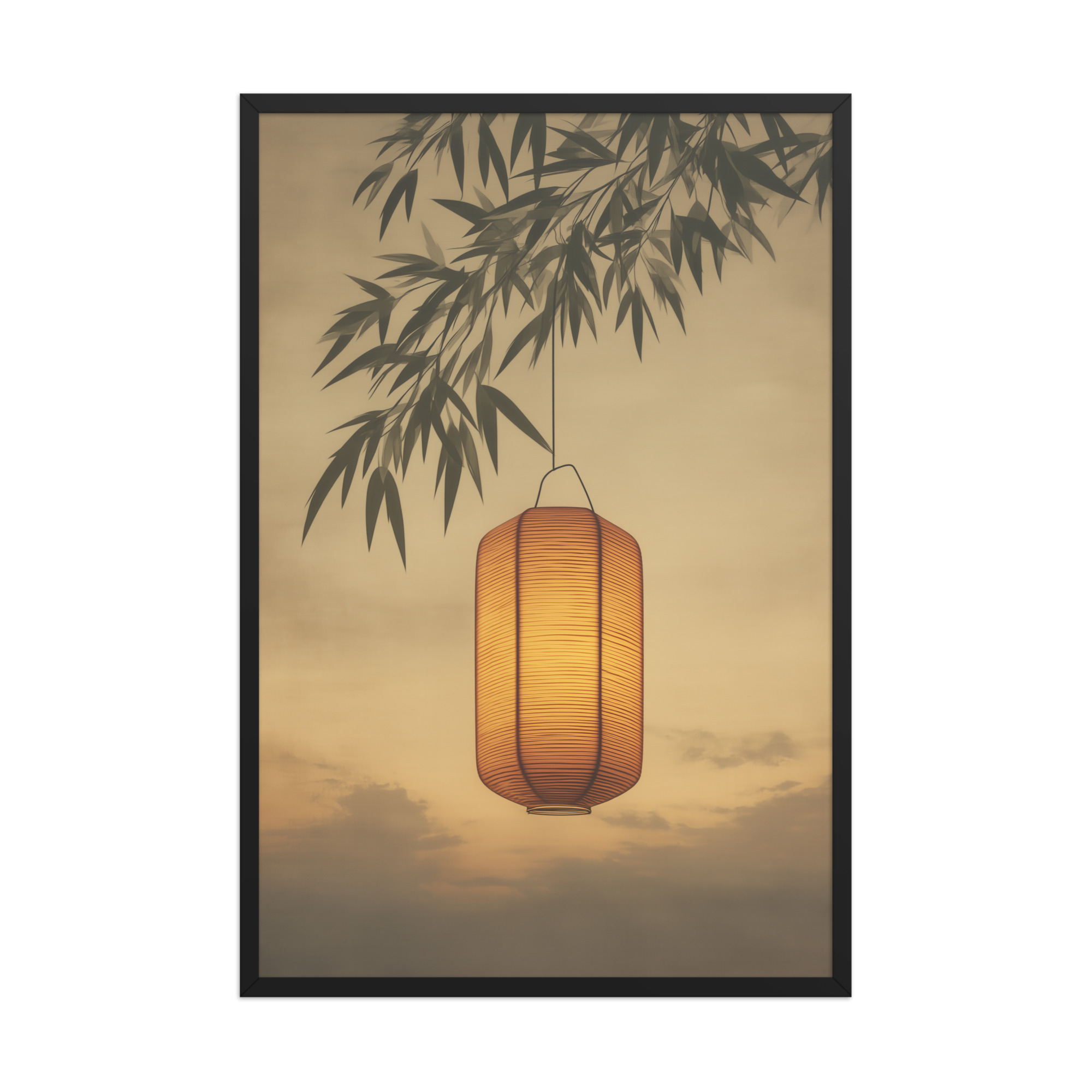 Lantern Glow — Japanese Lantern Minimal Wall Decor — Framed Poster - Image 7