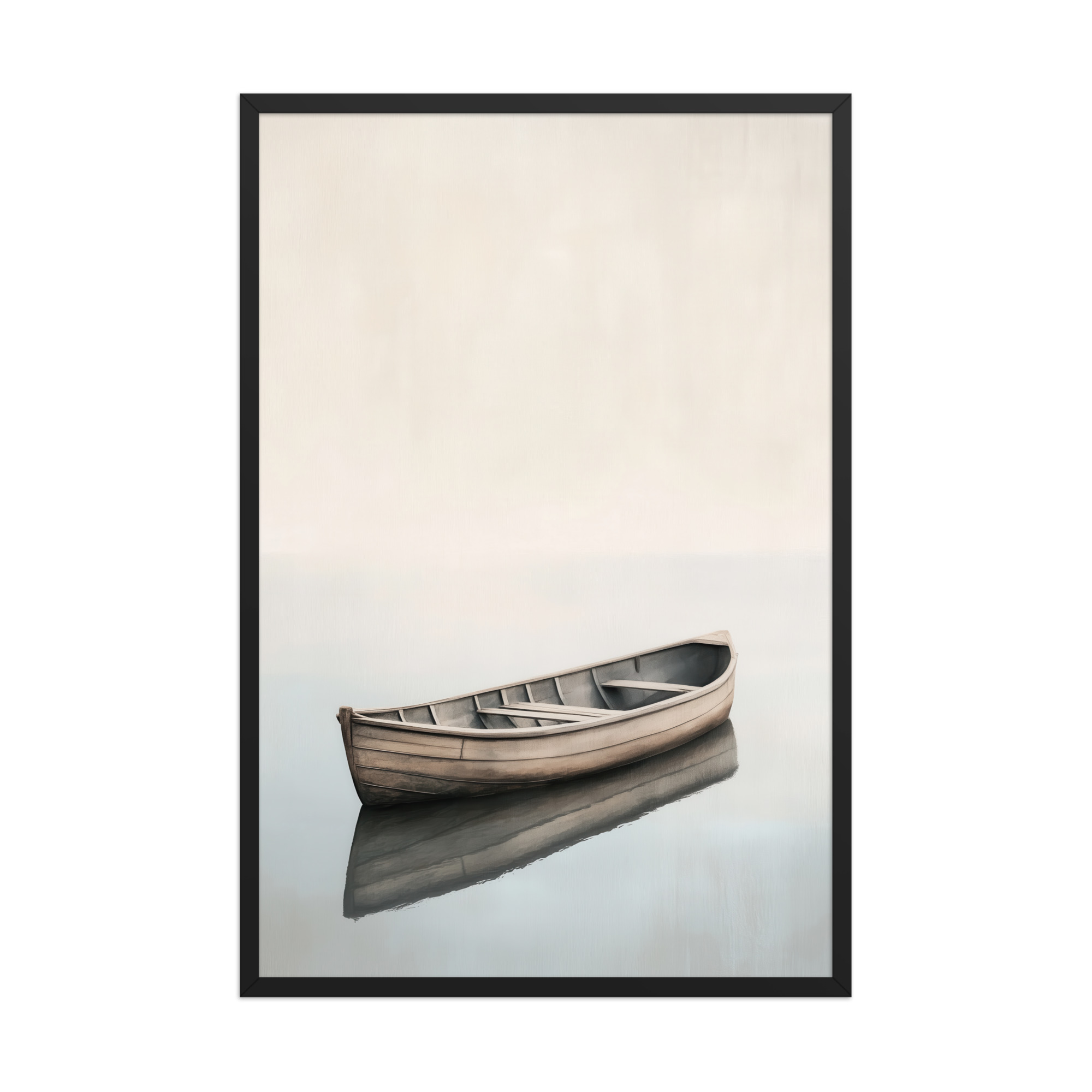 Still Waters Rowboat — Minimal Japandi Boat Wall Art — Framed Poster - Image 8