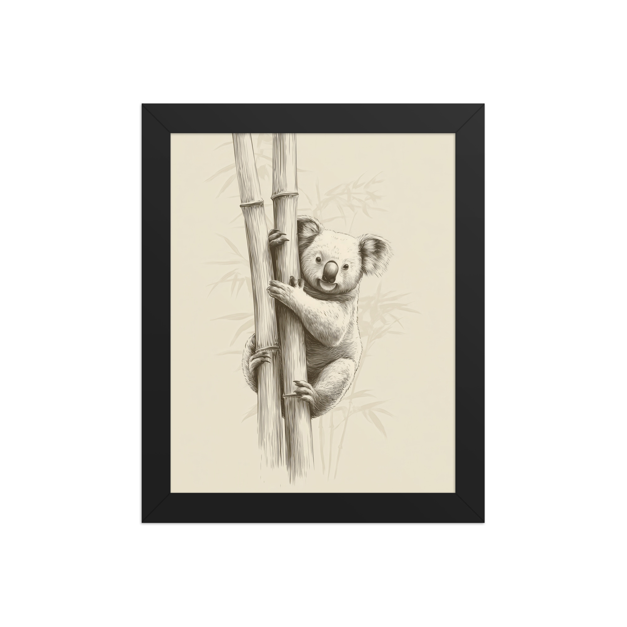 Koala Bamboo I — Koala Illustration in Warm Neutrals Wall Decor — Framed Poster - Image 2