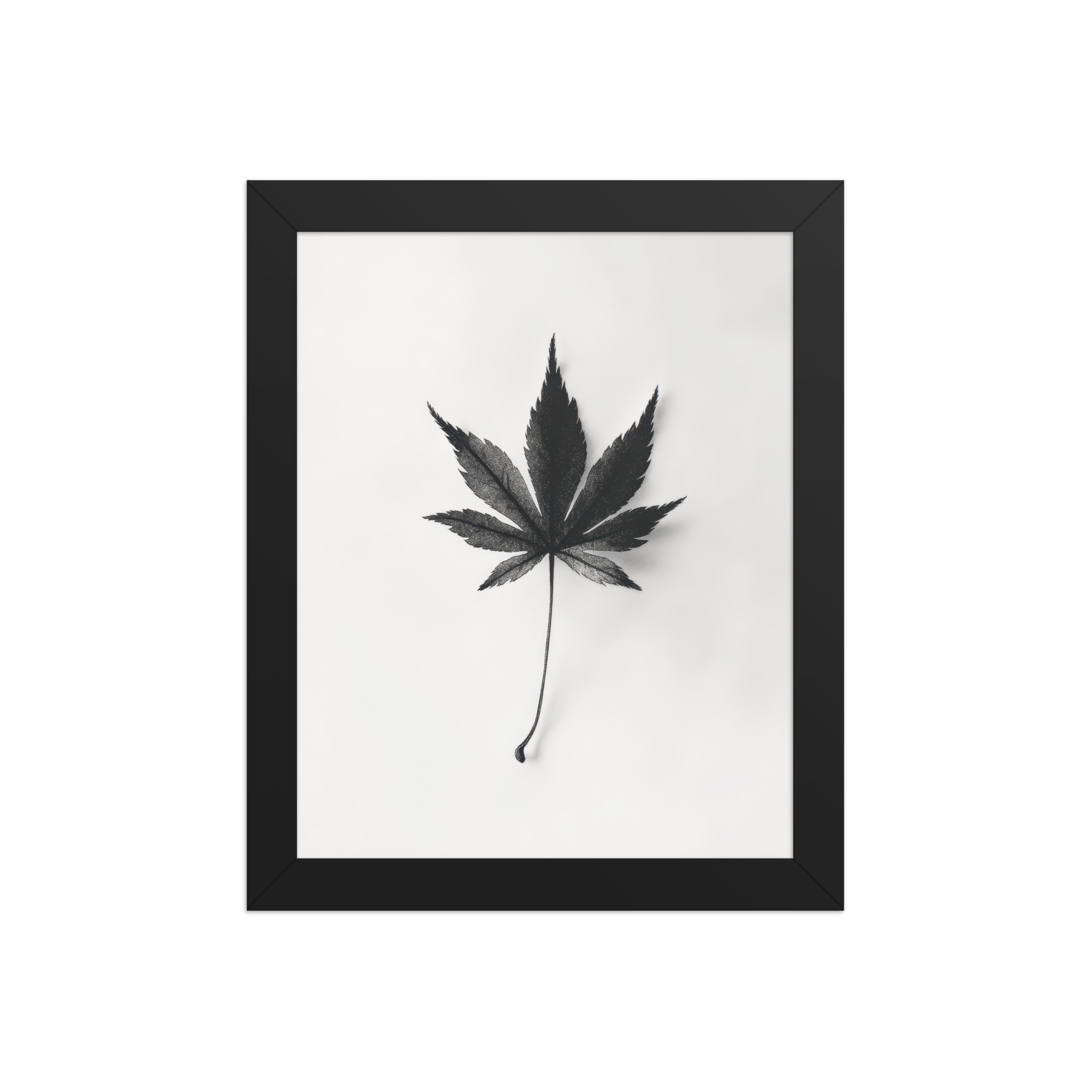 Botanical Balance — Minimal Leaf Wall Decor — Framed Poster - Image 2