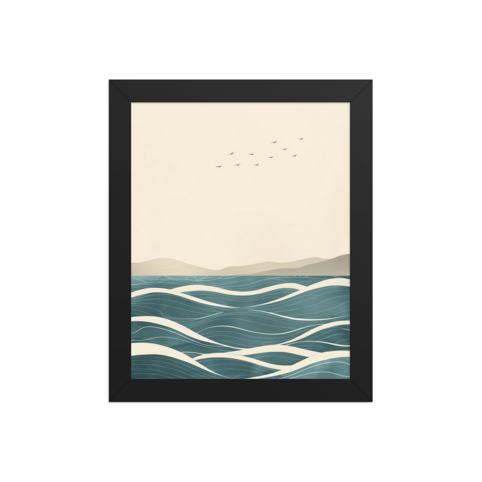 Still Horizons II — Japandi Ocean Minimalist Wall Art — Framed Poster - Image 2