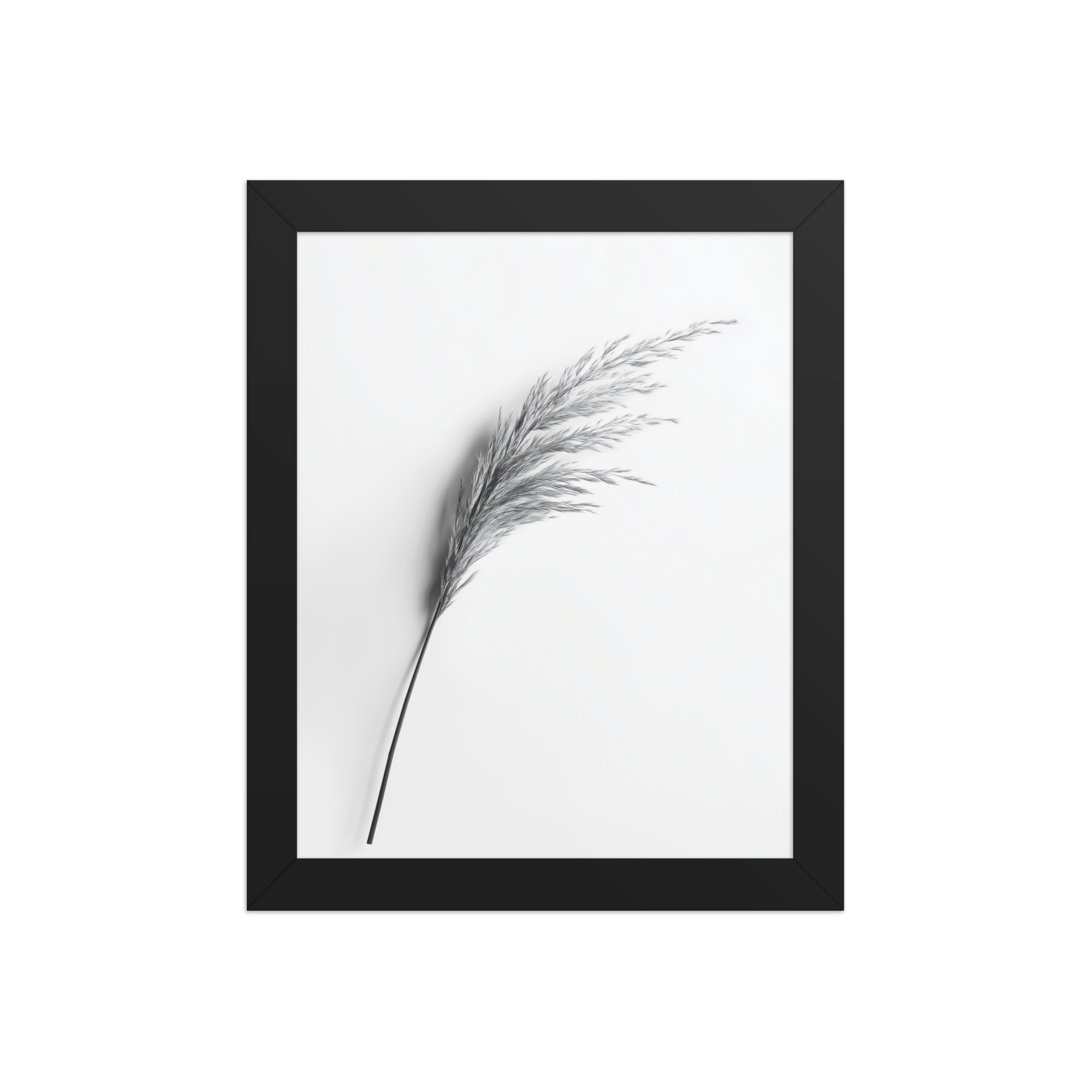 Whispering Pampas — Minimal Black & White Botanical Wall Decor — Framed Poster - Image 2