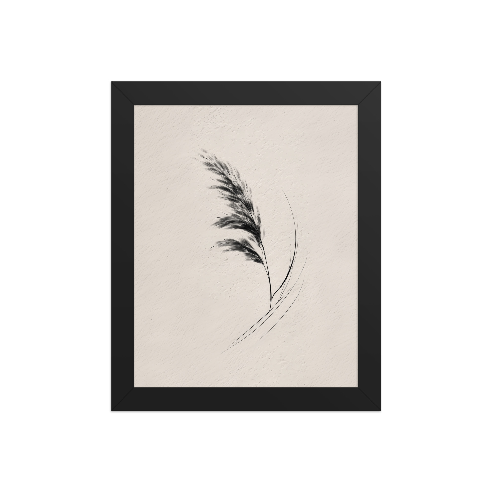 Windswept Pampas — Minimal Brush Wall Art — Framed Poster - Image 2