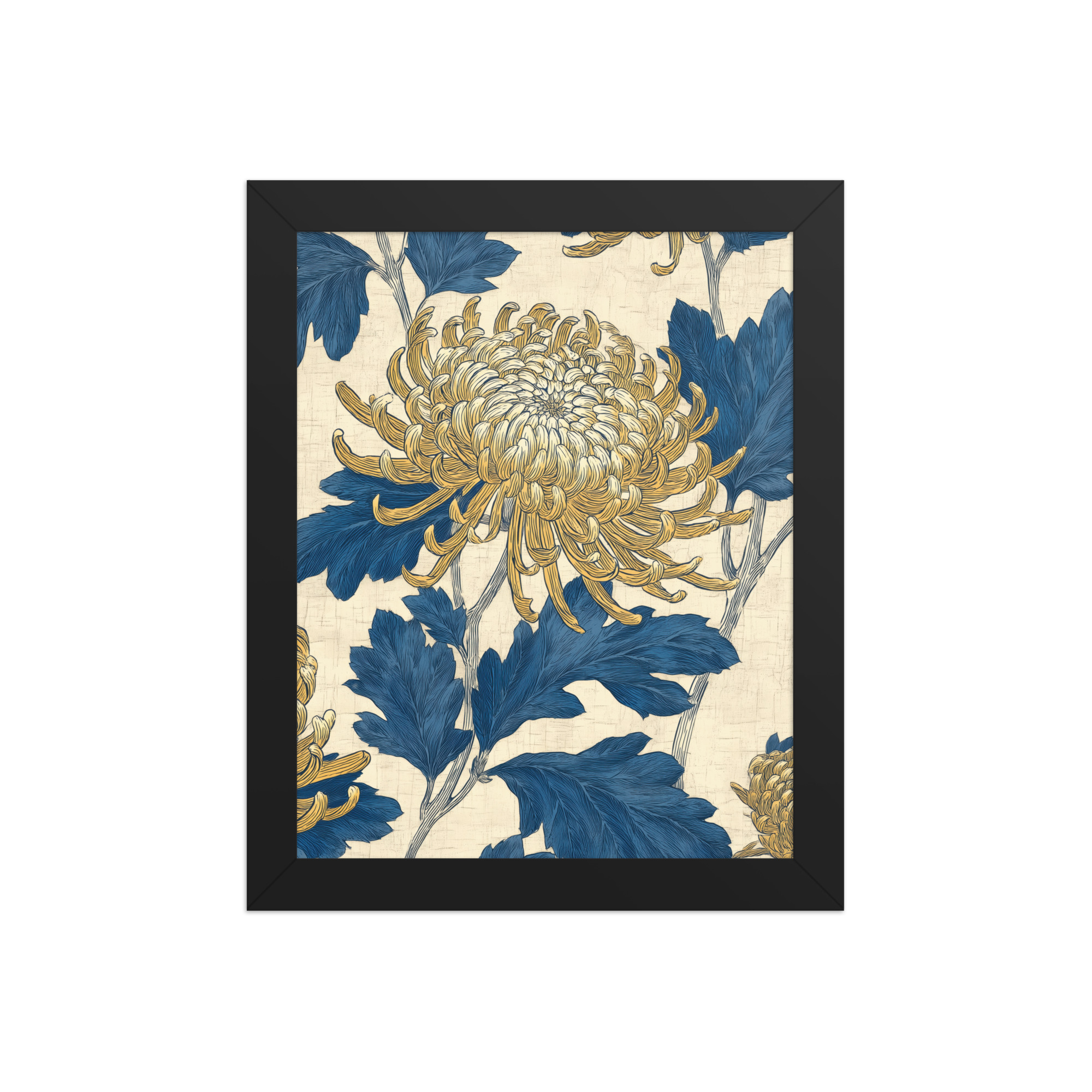 Chrysanthemum Pattern — Botanical Wall Art — Framed Poster - Image 2
