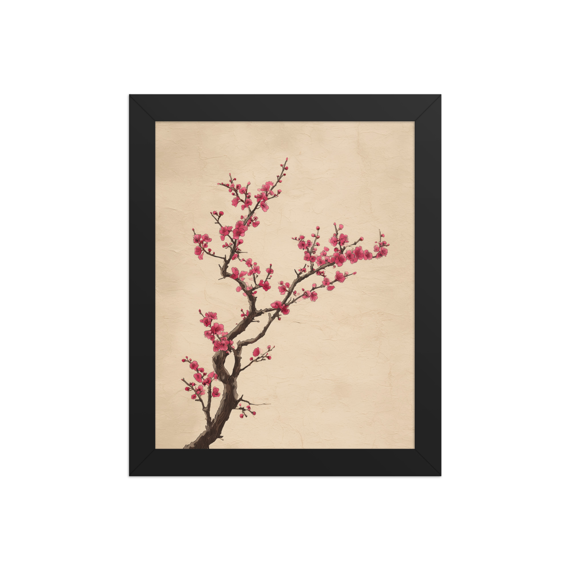 Plum Blossom Branch — Japanese Ink Illustration Wall Decor — Framed Poster - Image 2