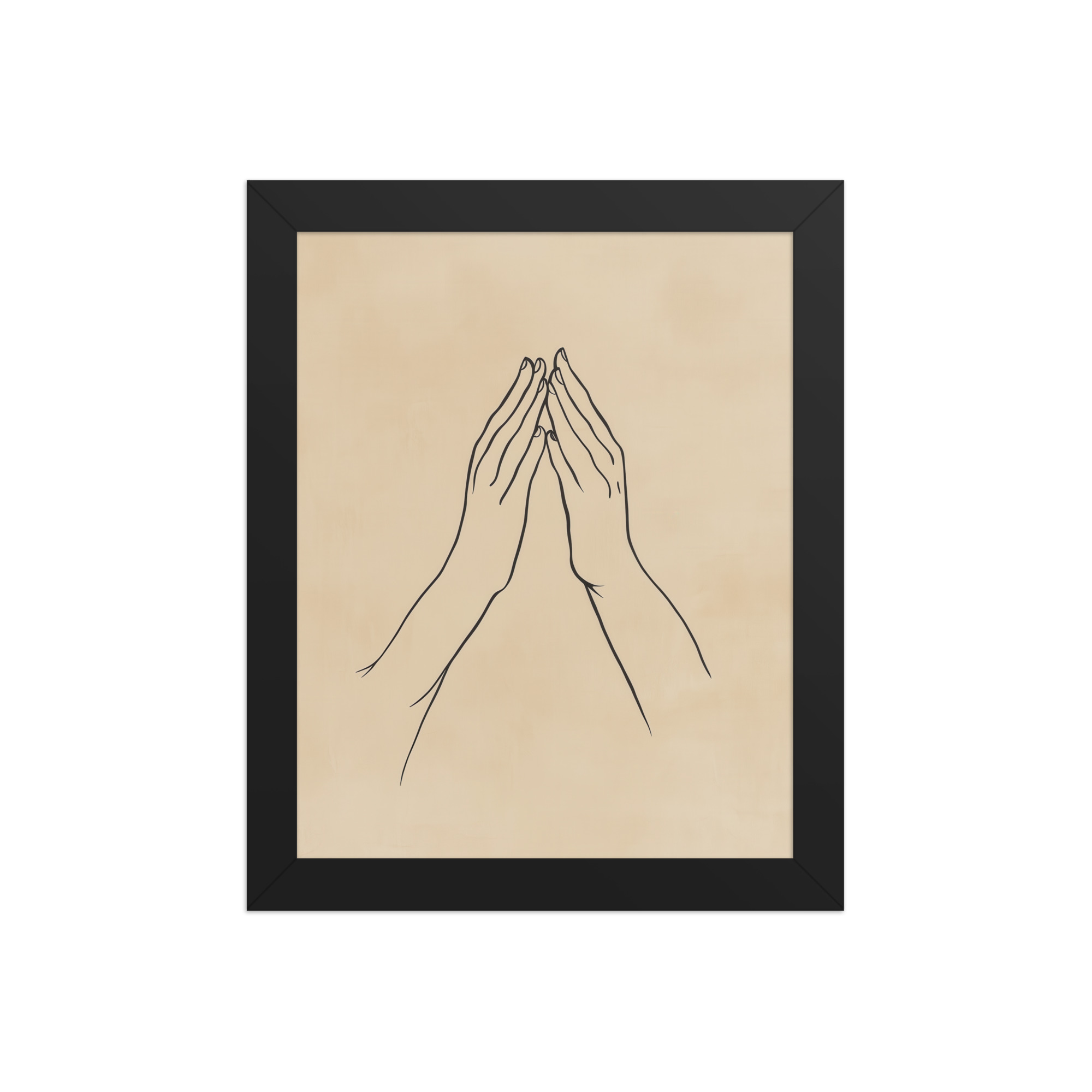 Gyan Mudra Hands — Minimal Gesture Yoga Line Wall Decor — Framed Poster - Image 2