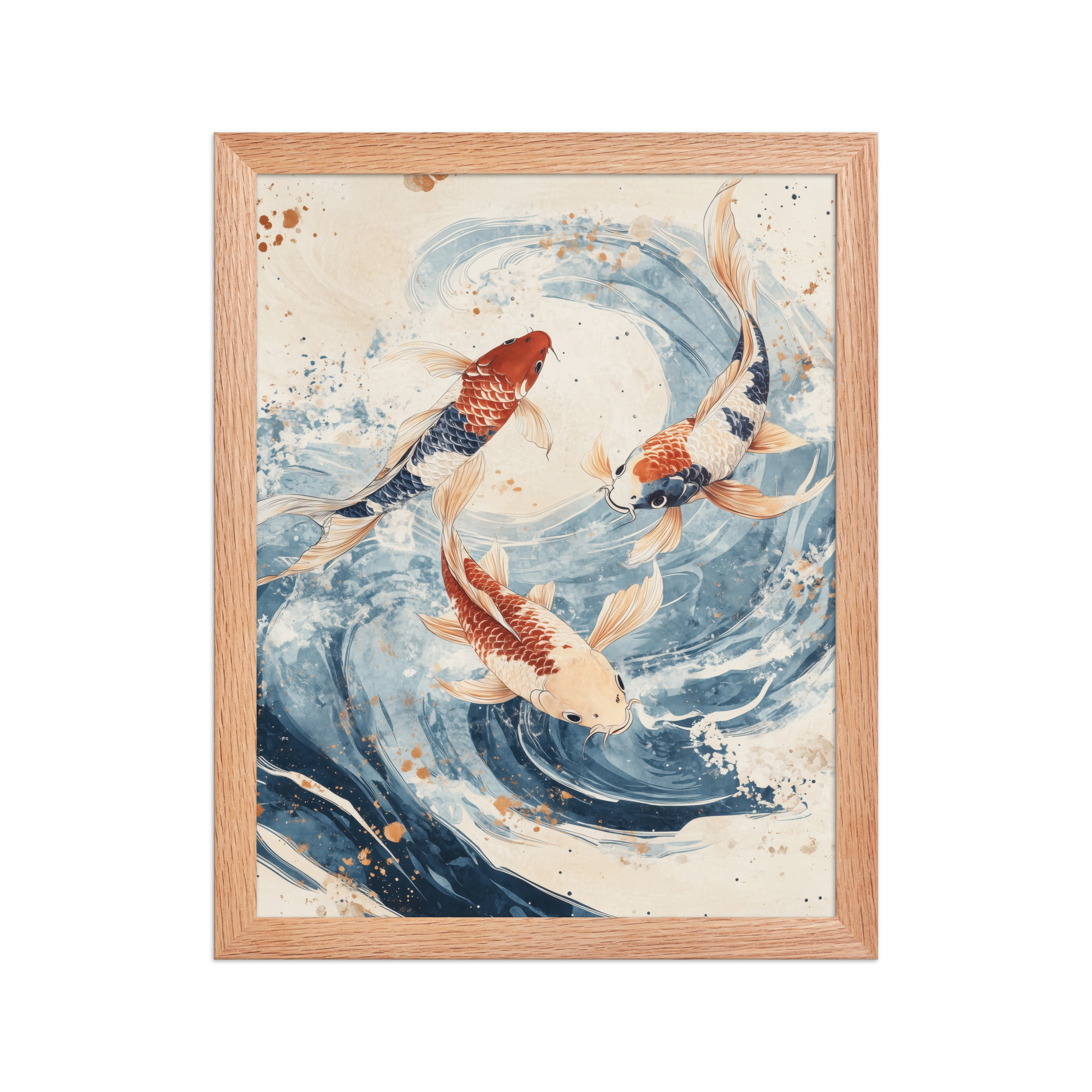 Dancing Koi Trio — Japanese Koi Wall Art — Framed Poster - Image 10