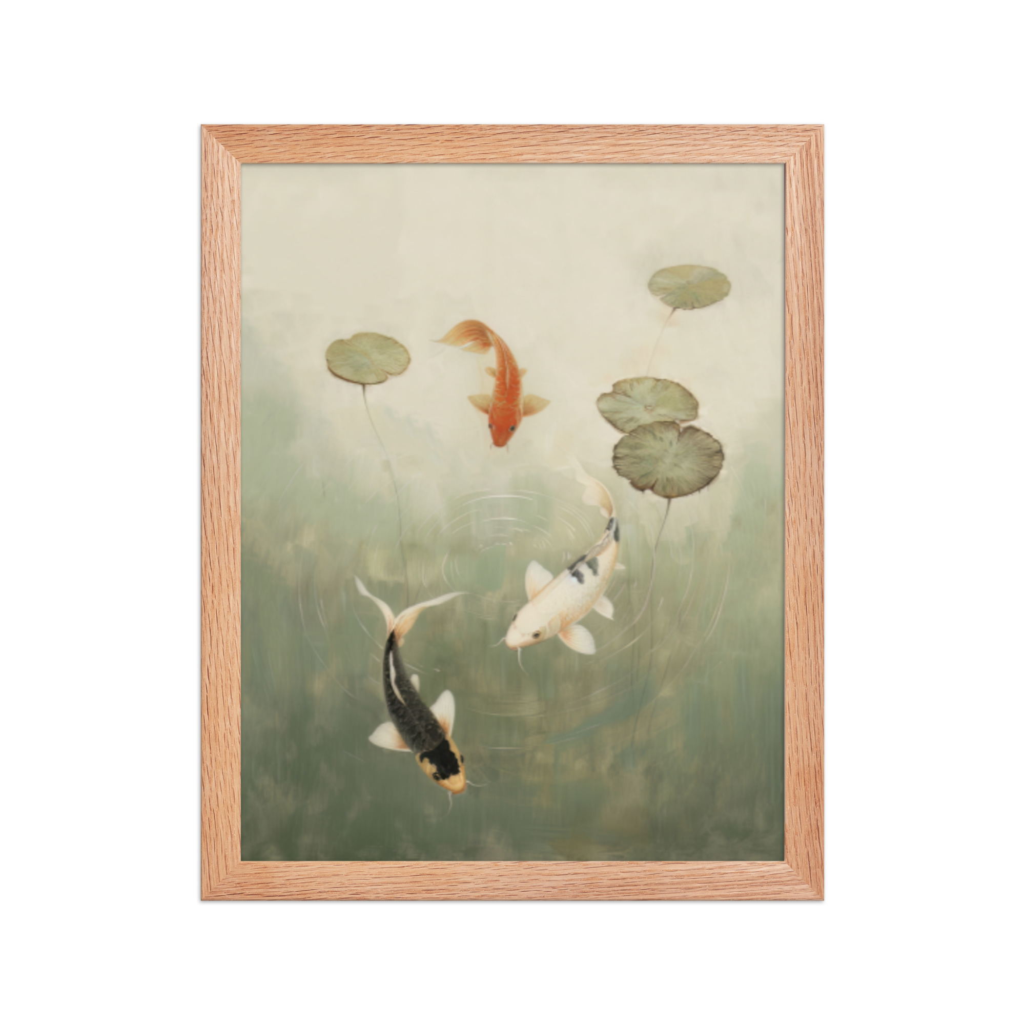 Koi Among Lilies — Tranquil Pond Art — Framed Poster - Image 10