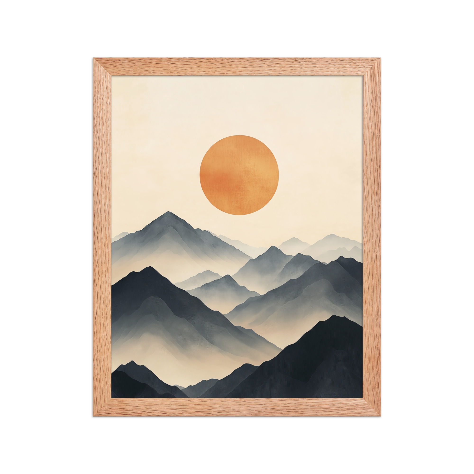Layered Serenity — Neutral Misty Mountains Wall Decor — Framed Poster - Image 8