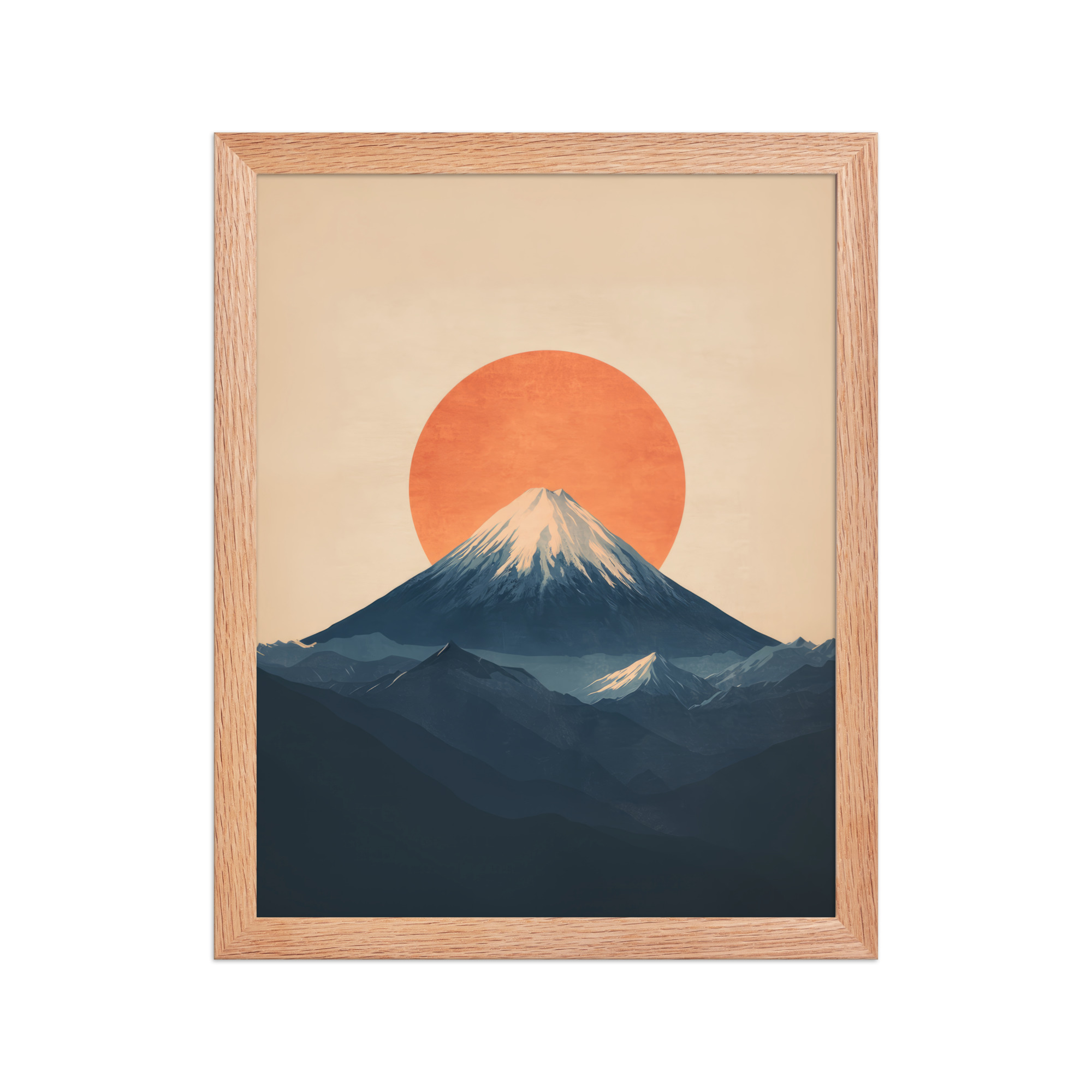 Rising Sun Over Fuji — Minimal Mount Fuji Silhouette Wall Decor — Framed Poster - Image 14
