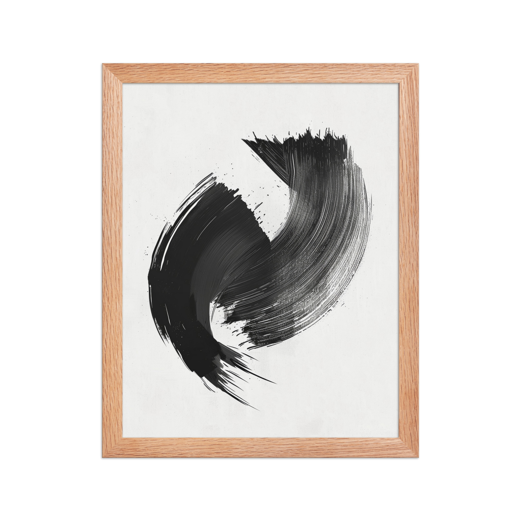 Brushstroke Swirl — Zen Sumi-e Ink Abstract Wall Decor — Framed Poster - Image 8