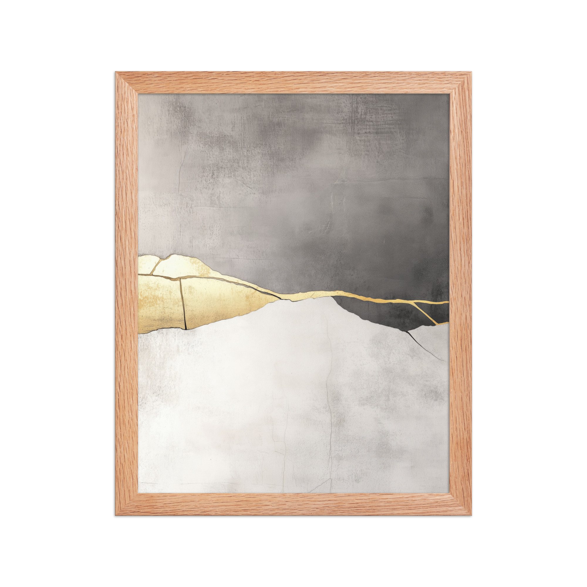 Cracked Harmony — Kintsugi Horizon Abstract with Gold Seam Wall Decor — Framed Poster - Image 7