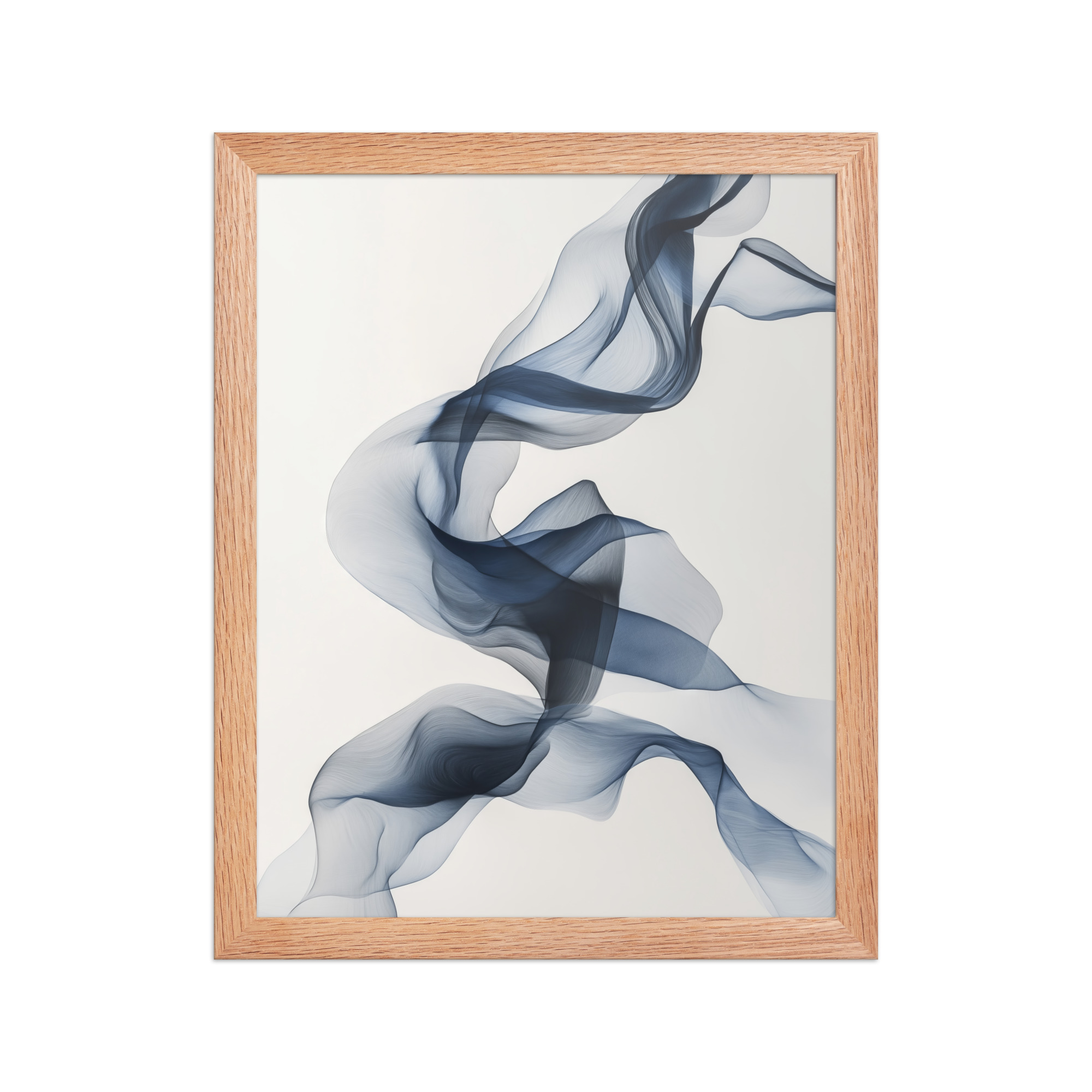 Ethereal Silk — Airy Blue Smoke Ribbon Abstract Wall Art — Framed Poster - Image 6