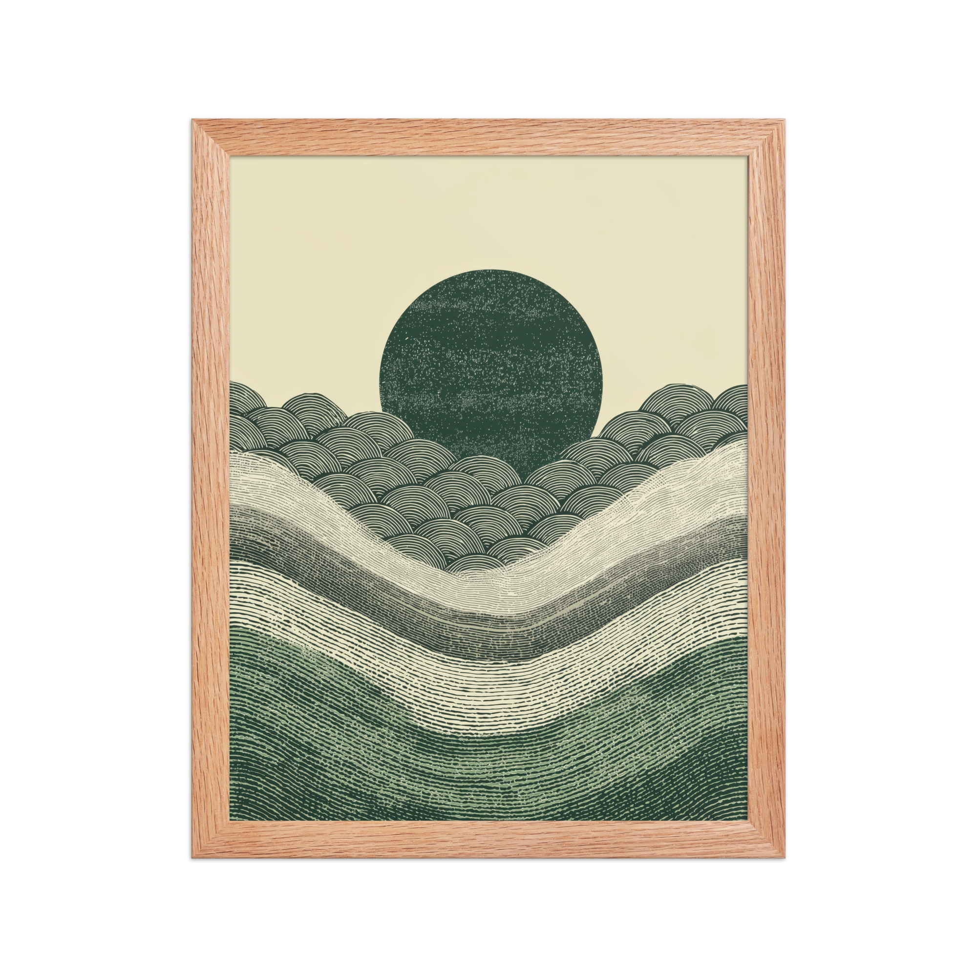 Verdant Rising — Japanese-Inspired Green Landscape Wall Art — Framed Poster - Image 7