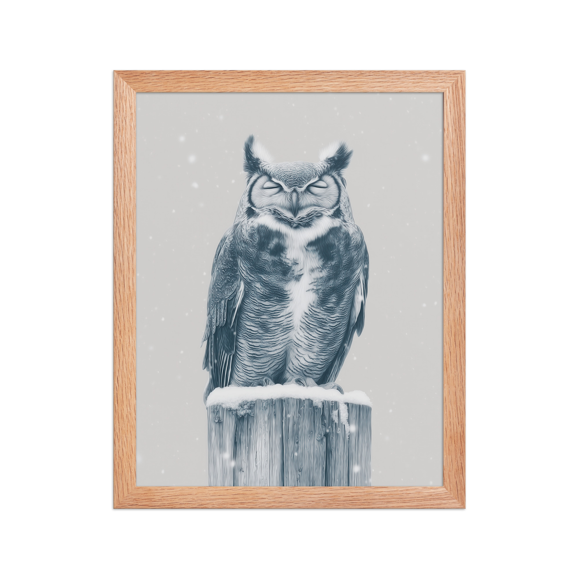 Silent Sentinel – Snow Owl Winter Wildlife Art in Neutrals Wall Decor — Framed Poster - Image 10