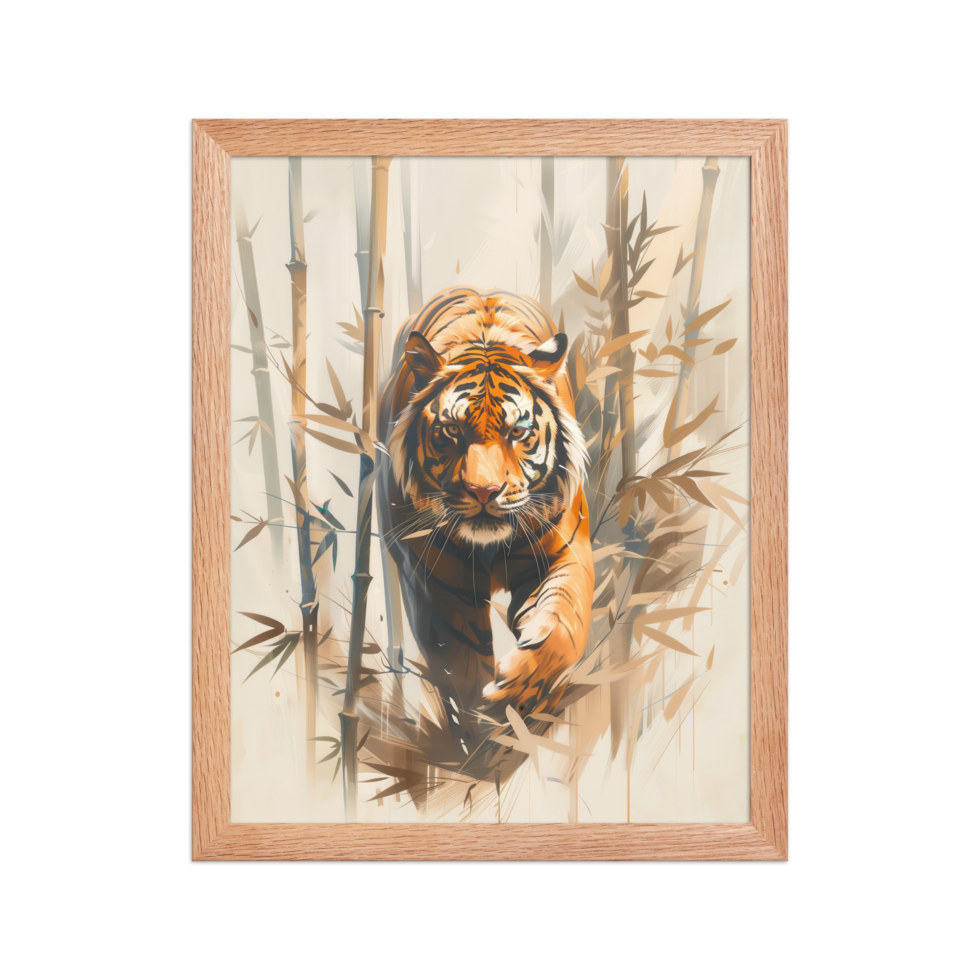 Tiger in Bamboo Mist — Wildlife Tiger in Dynamic Jungle Wall Art — Framed Poster - Image 10