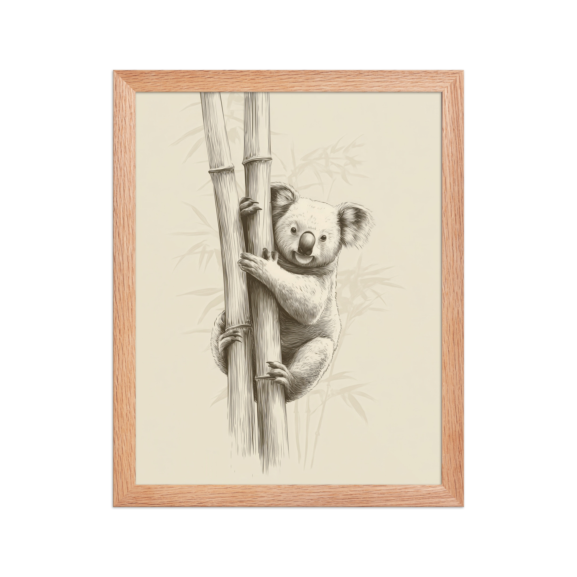 Koala Bamboo I — Koala Illustration in Warm Neutrals Wall Decor — Framed Poster - Image 10
