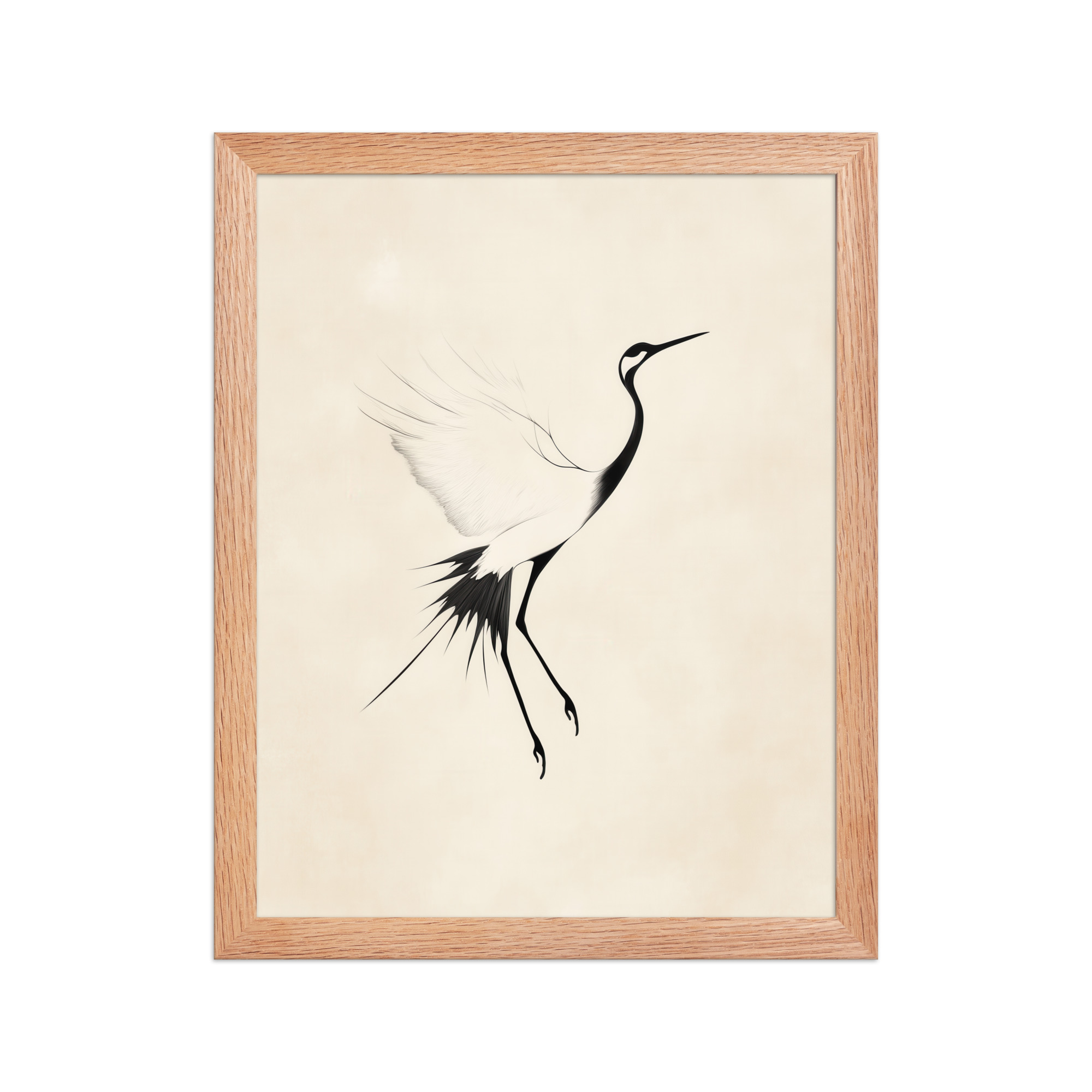 Crane of Still Winds — Red-Crowned Crane Minimal Ink Art — Framed Poster - Image 10
