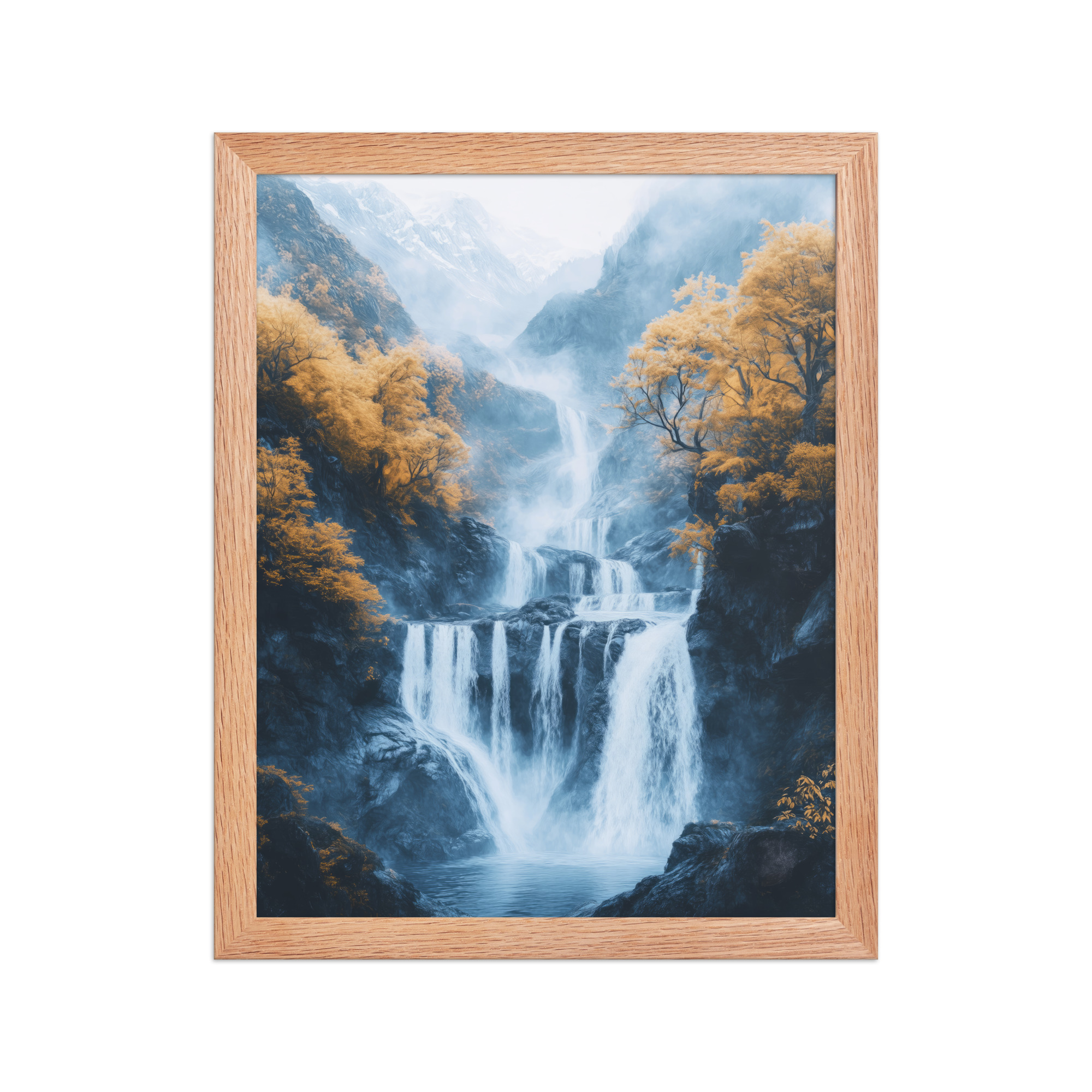 Autumn Falls — Waterfall Landscape Wall Art — Framed Poster - Image 8