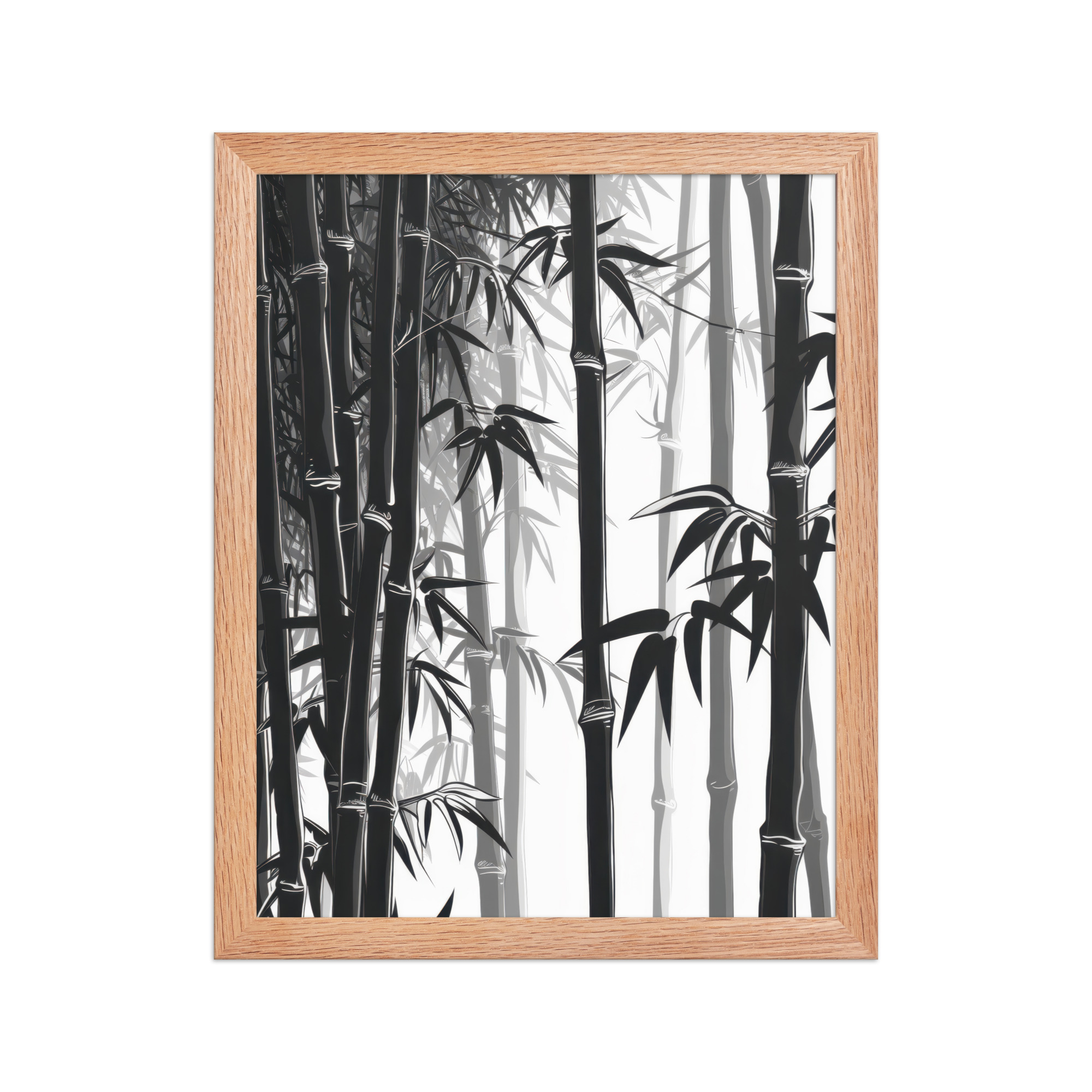 Bamboo Grove Silence — Monochrome Nature Wall Decor — Framed Poster - Image 8