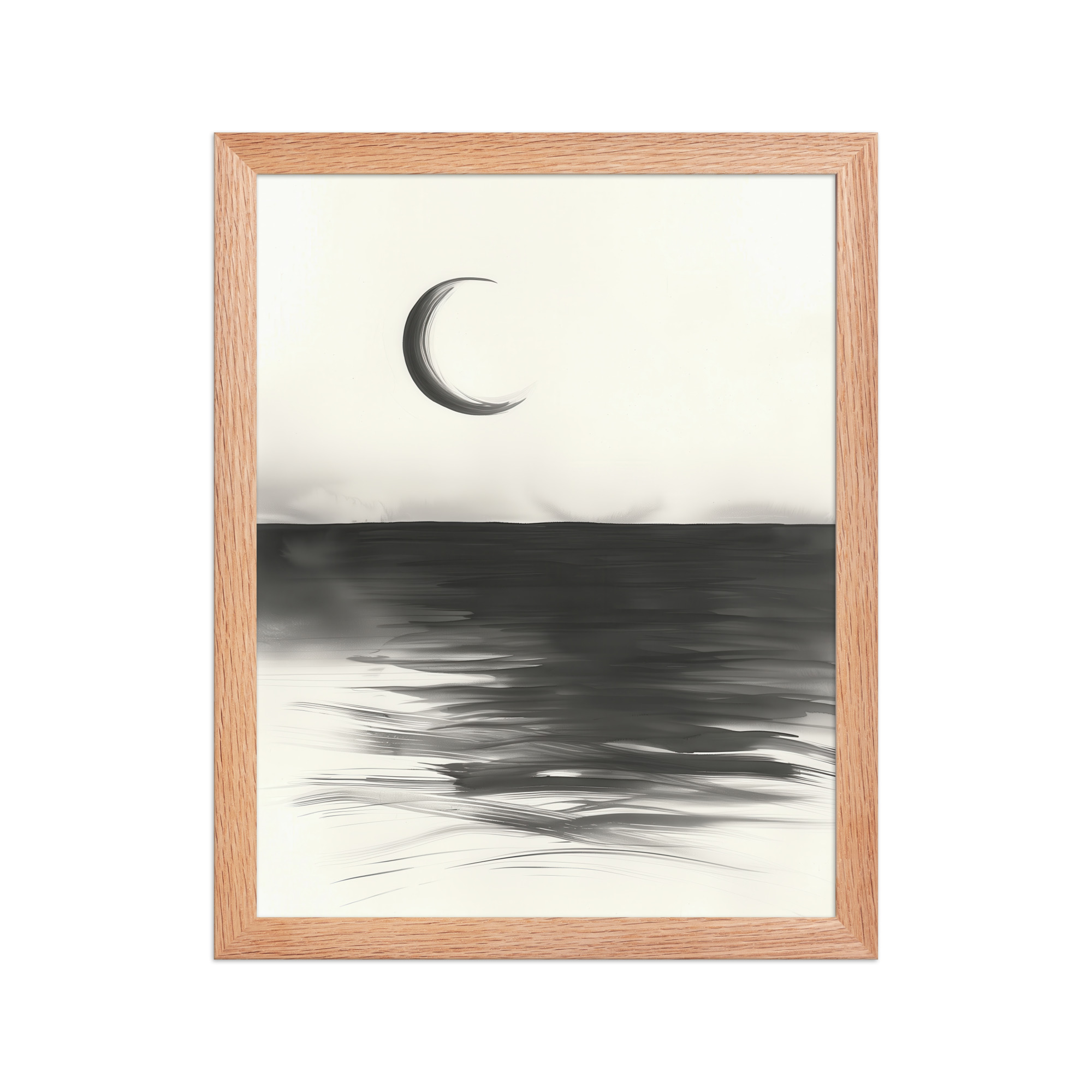 Crescent Reflections — Minimal Seascape Wall Decor — Framed Poster - Image 10