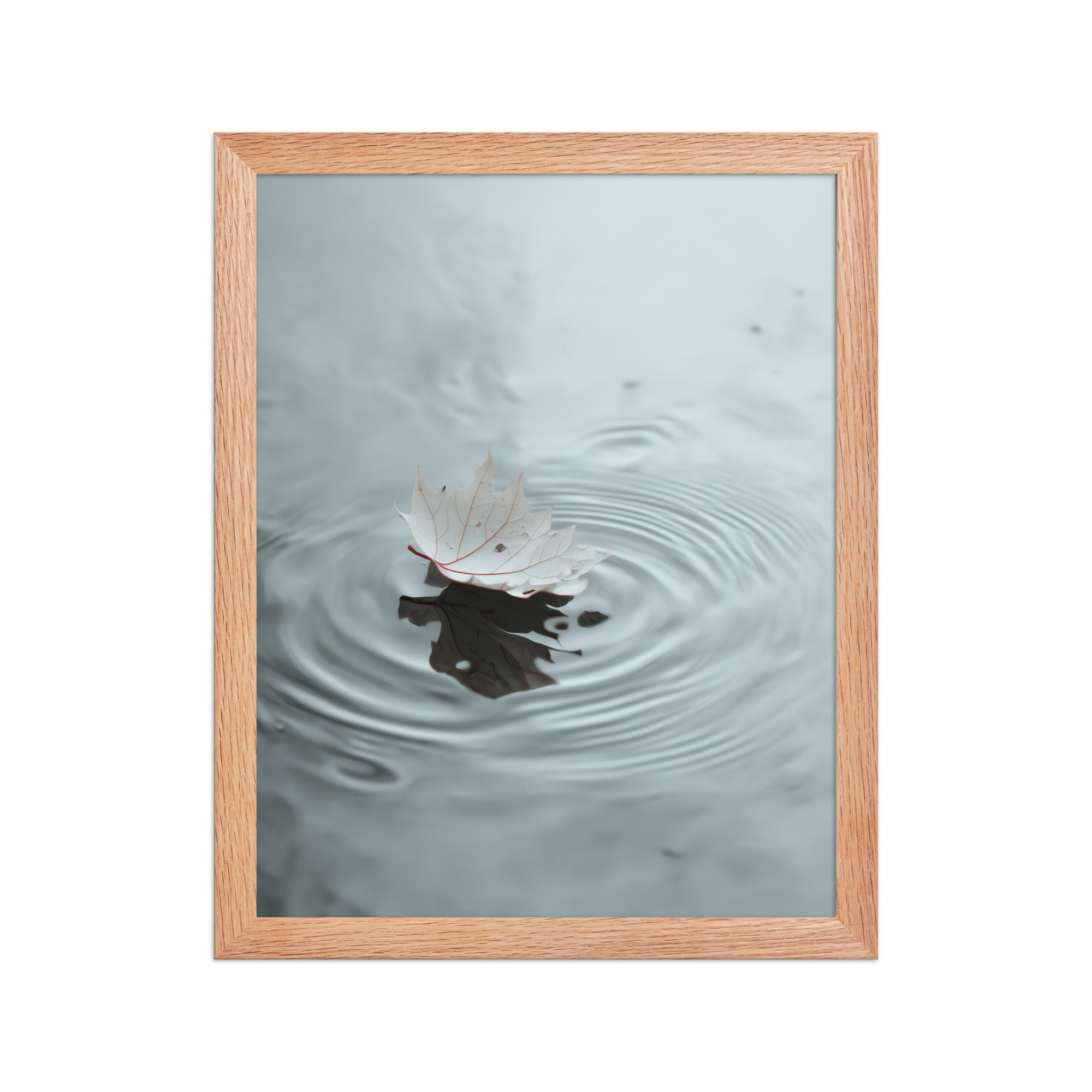 Floating Stillness — Leaf on Water Wall Decor — Framed Poster - Image 10