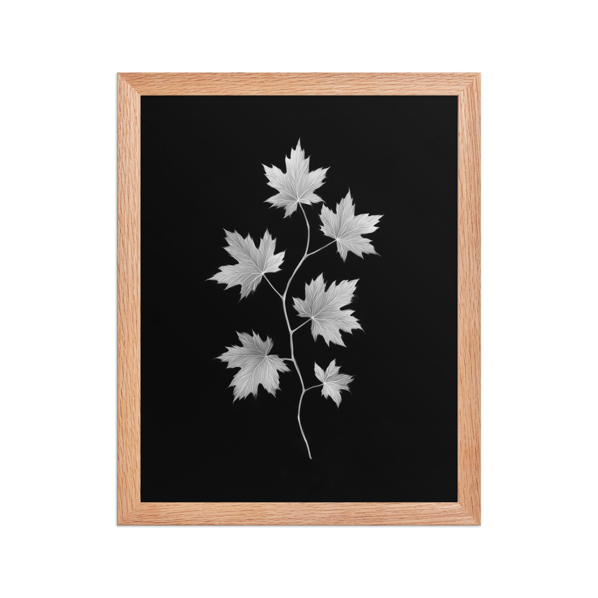 Ivory Veins — Japandi Maple Line Art — Framed Poster - Image 10
